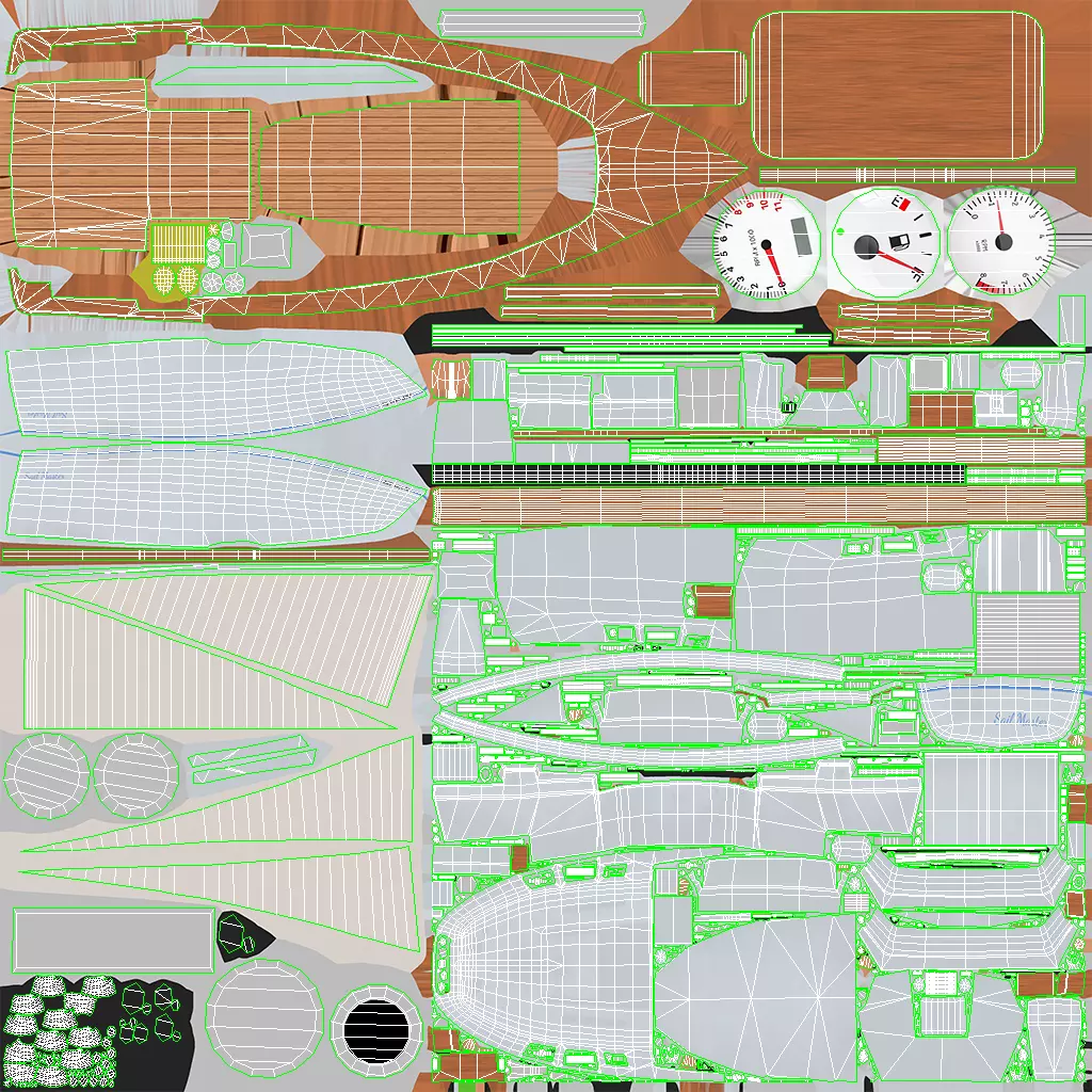 Sailing Yacht with Interior 02 Low-poly PBR Low-poly 3D model_38