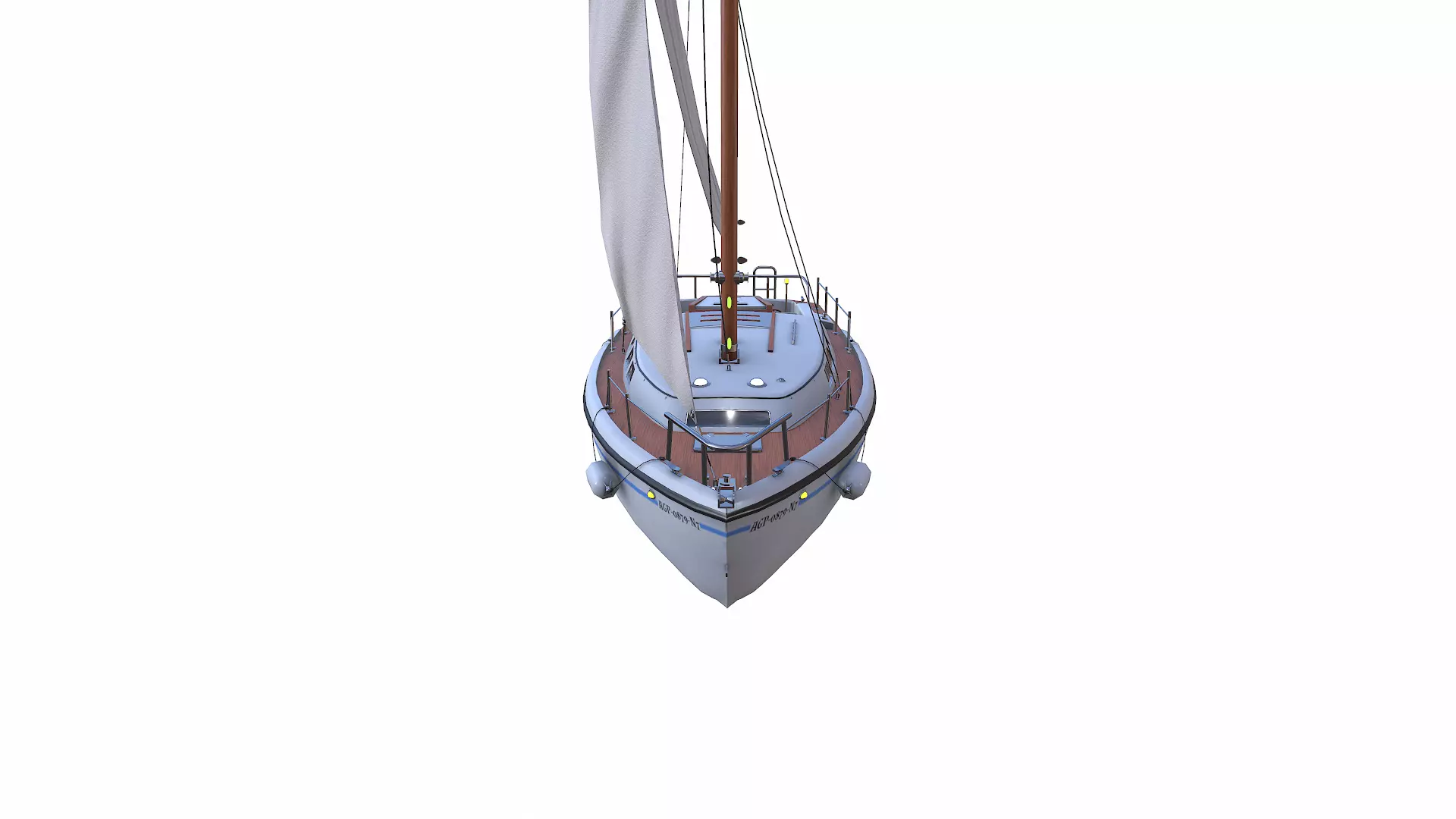 Sailing Yacht with Interior 02 Low-poly PBR Low-poly 3D model_15