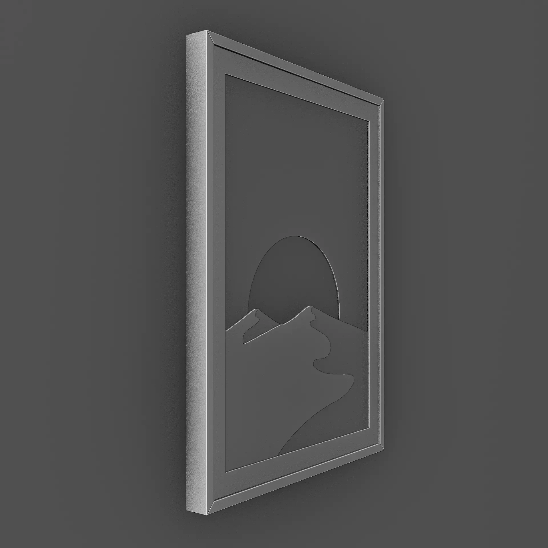 Minimalist Desert Sunset Layered Wall Art - 3D Print Decor  3D print model_7