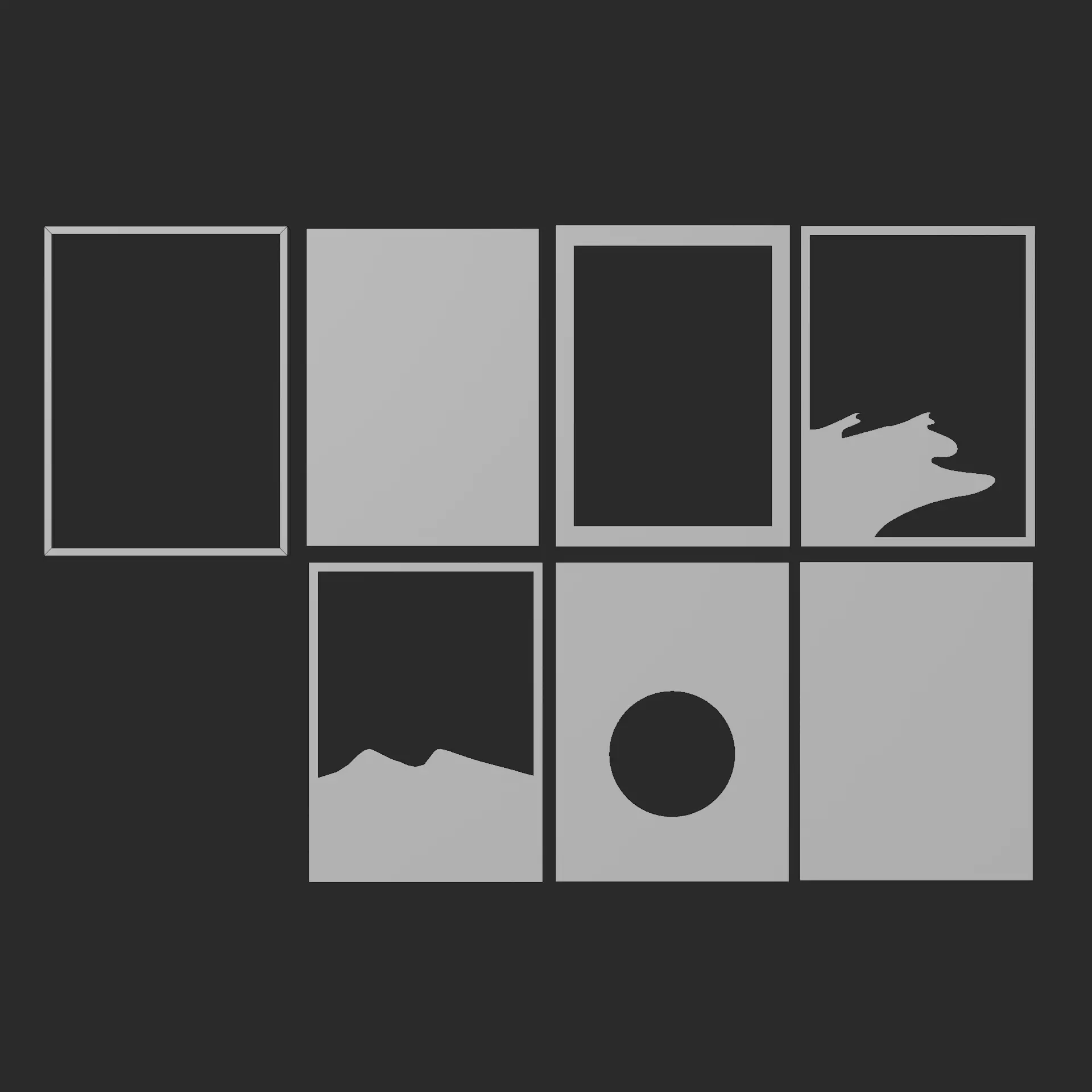 Minimalist Desert Sunset Layered Wall Art - 3D Print Decor  3D print model_4