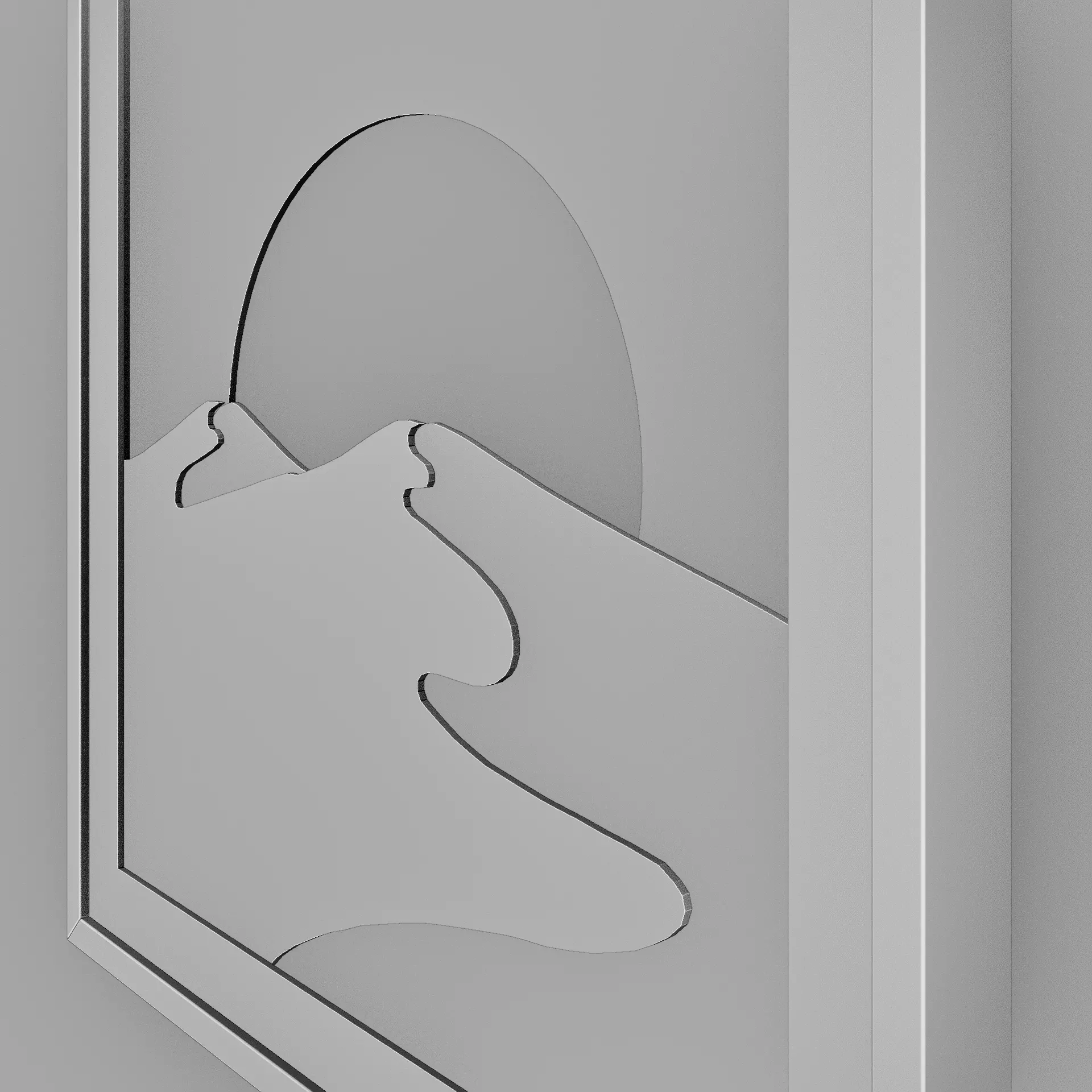 Minimalist Desert Sunset Layered Wall Art - 3D Print Decor  3D print model_8