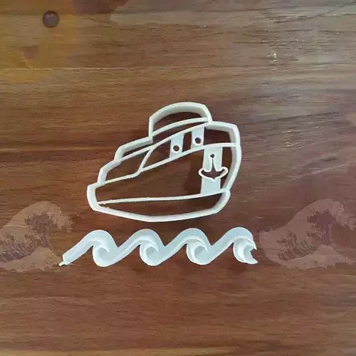 Happy boat in waves