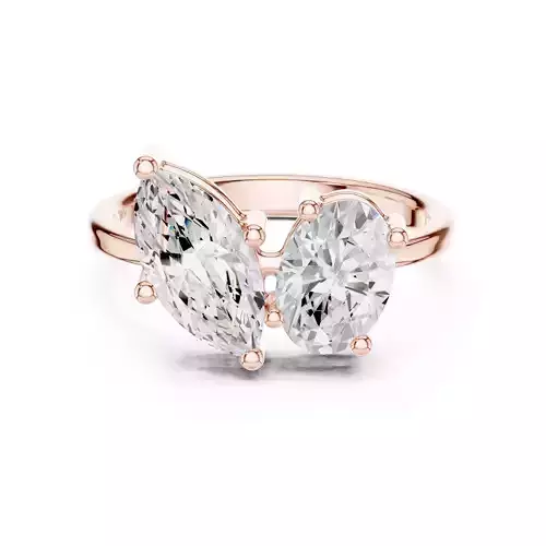 Marquise and Oval Cut Toi Et Moi Engagement Ring 3DM STL Video