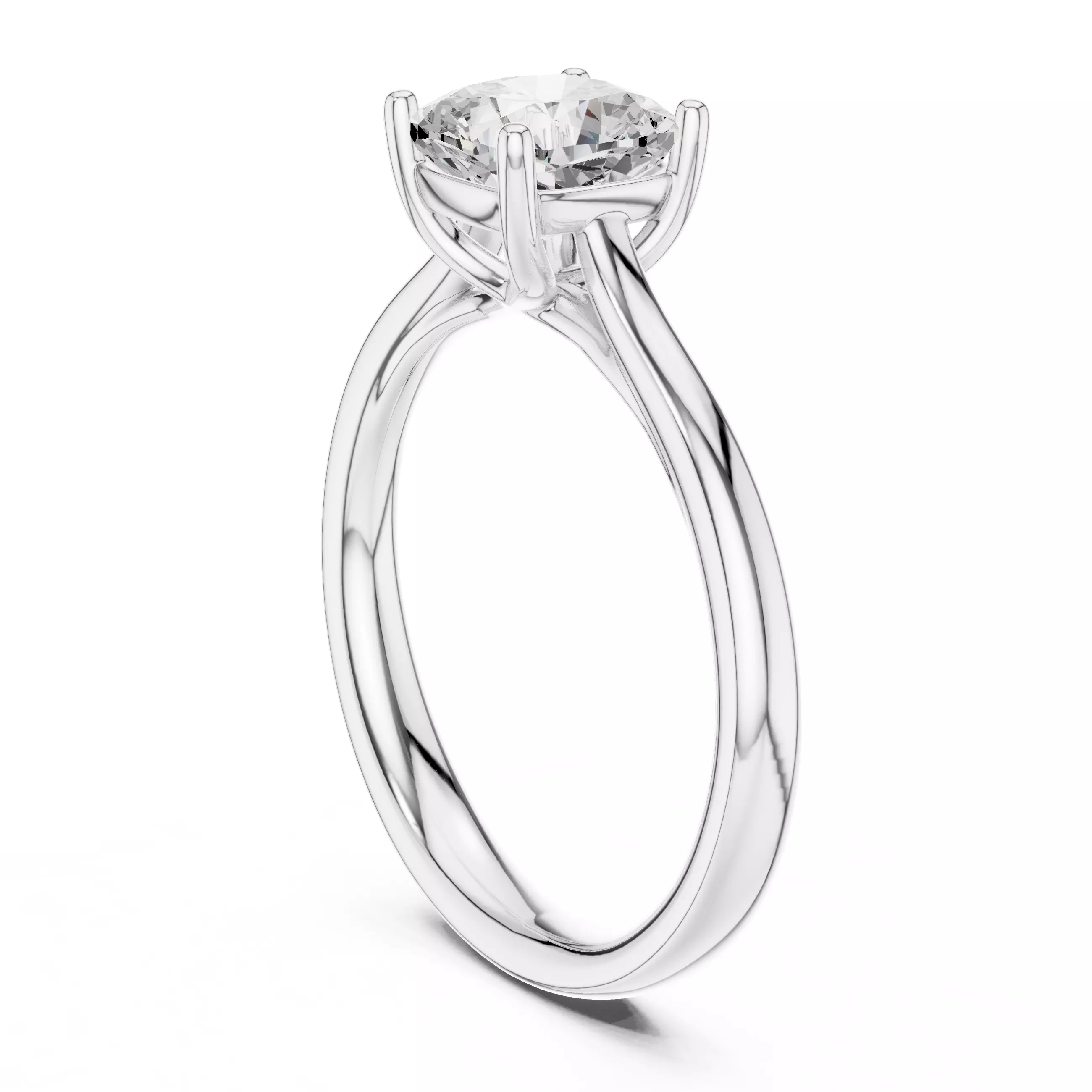 Solitaire 6mm Cushion Cut Diamond Cross Set Prong Wedding Ring  3D print model_9