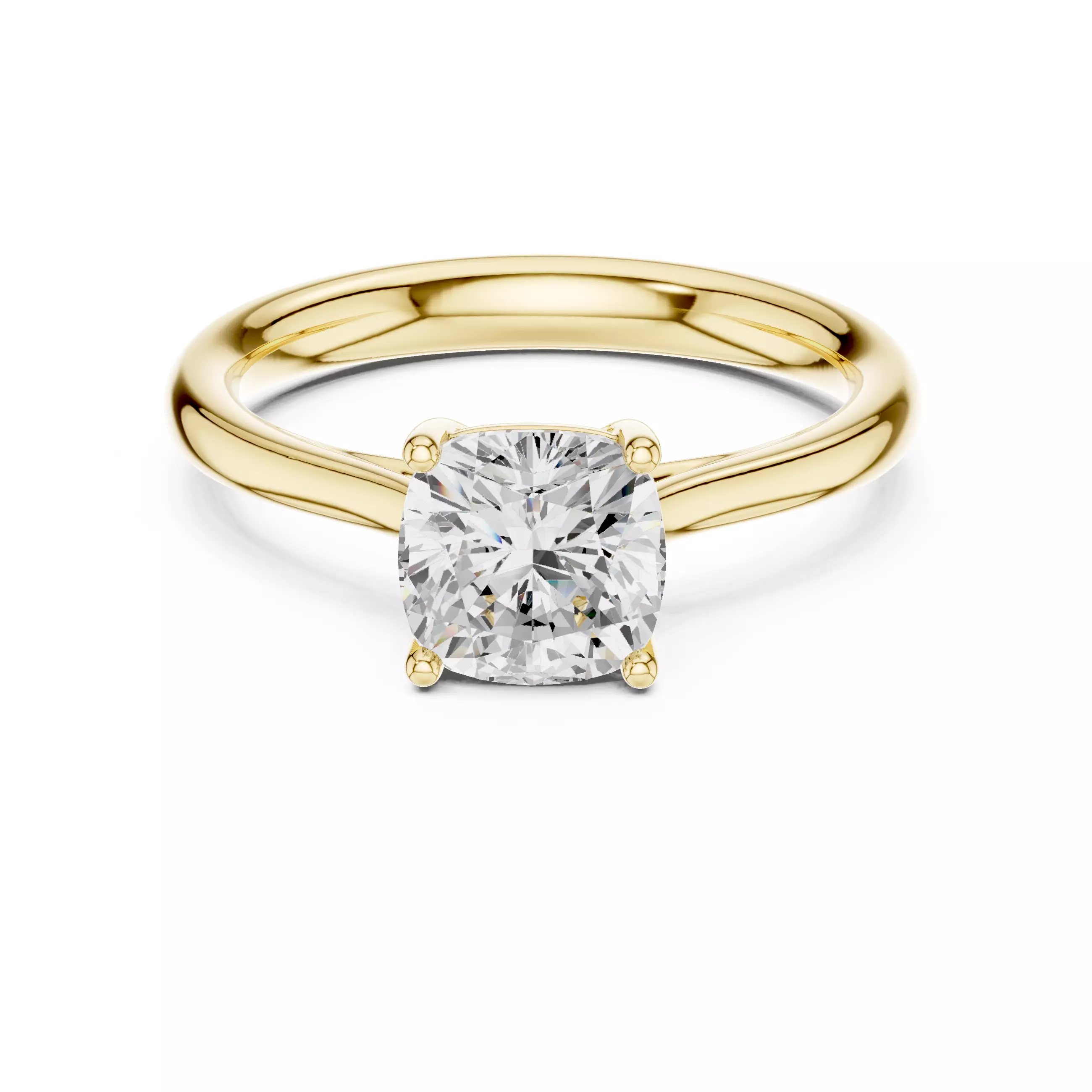 Solitaire 6mm Cushion Cut Diamond Cross Set Prong Wedding Ring  3D print model_1