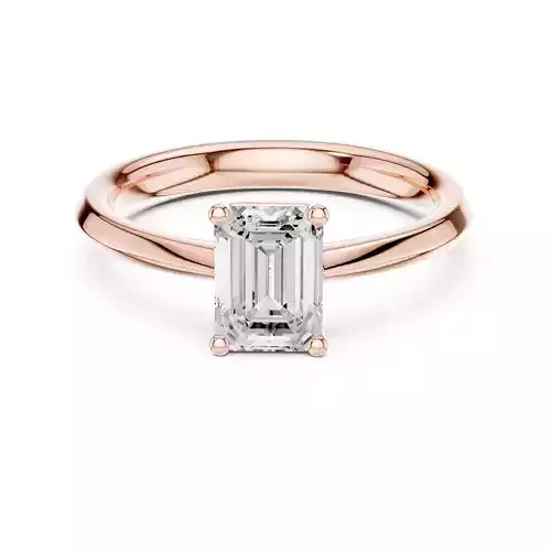 Knife Edge Shank 1CT Emerald Cut Solitaire Ring 3DM STL Video