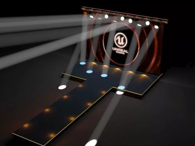 stage with spotlights Free 3D print model