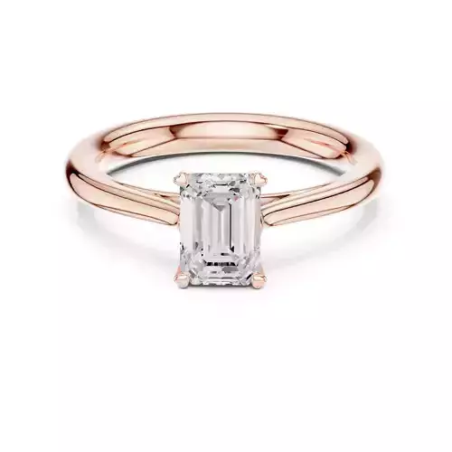 Solitaire 1ct Emerald Cut Diamond Wedding Ring 3DM STL Video