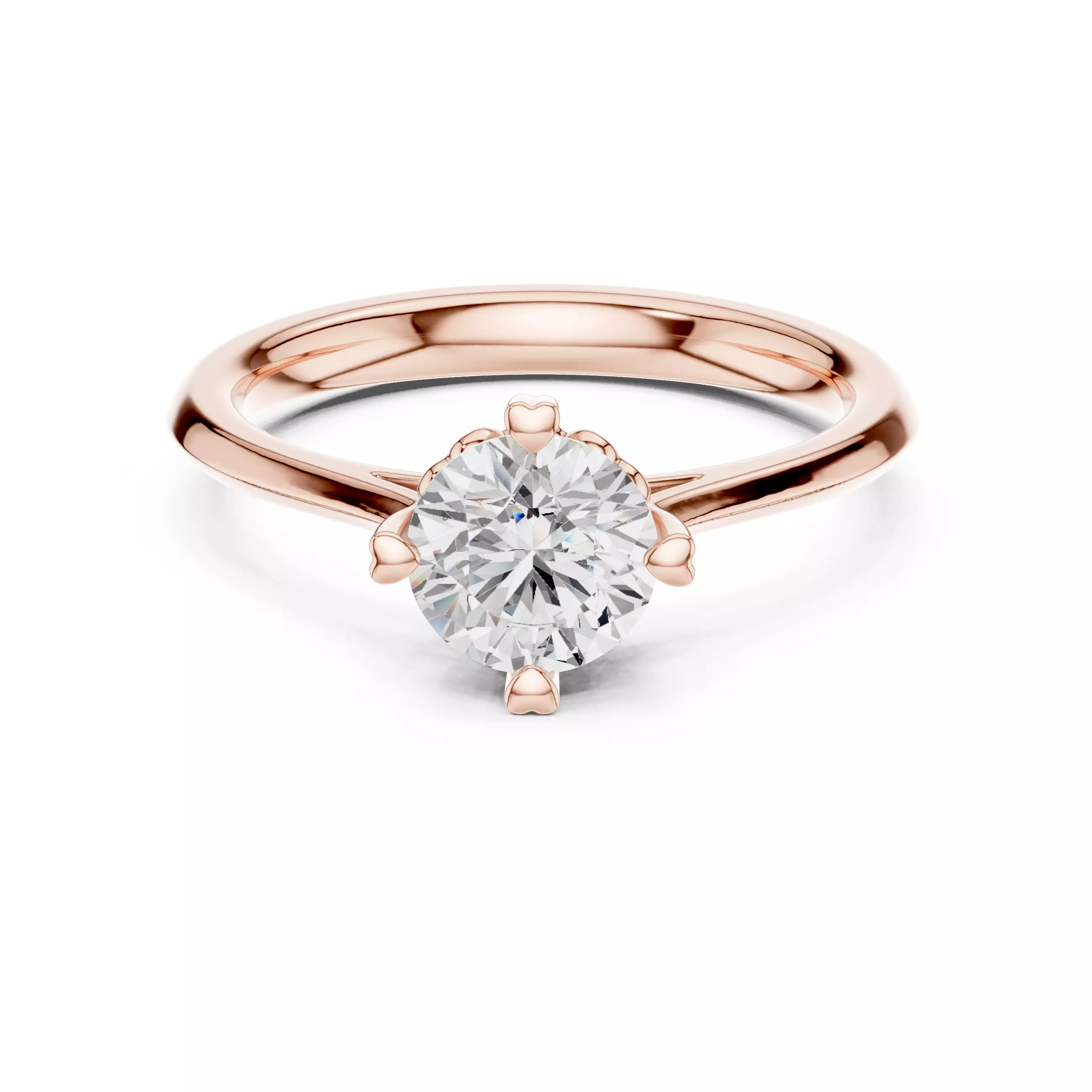 Solitaire 1CT Round Cut Compass Prong Wedding Ring 3DM STL Video 3D print model