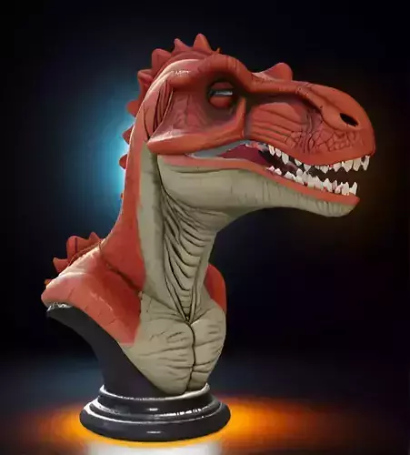 Ceratosaurus Bust 3D Model - STL Printable Dinosaur