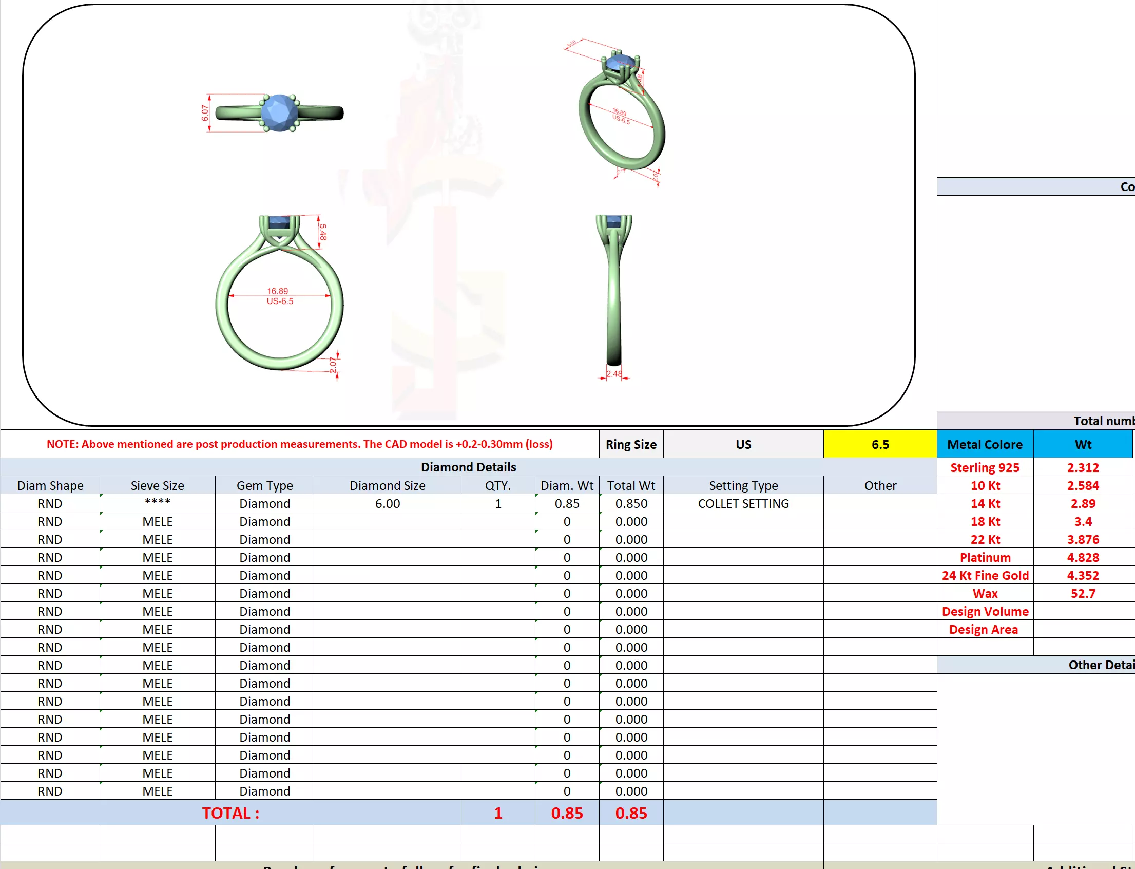 Solitaire Round Cut Double Prong Wedding Ring 3DM STL Video 3D print model_13