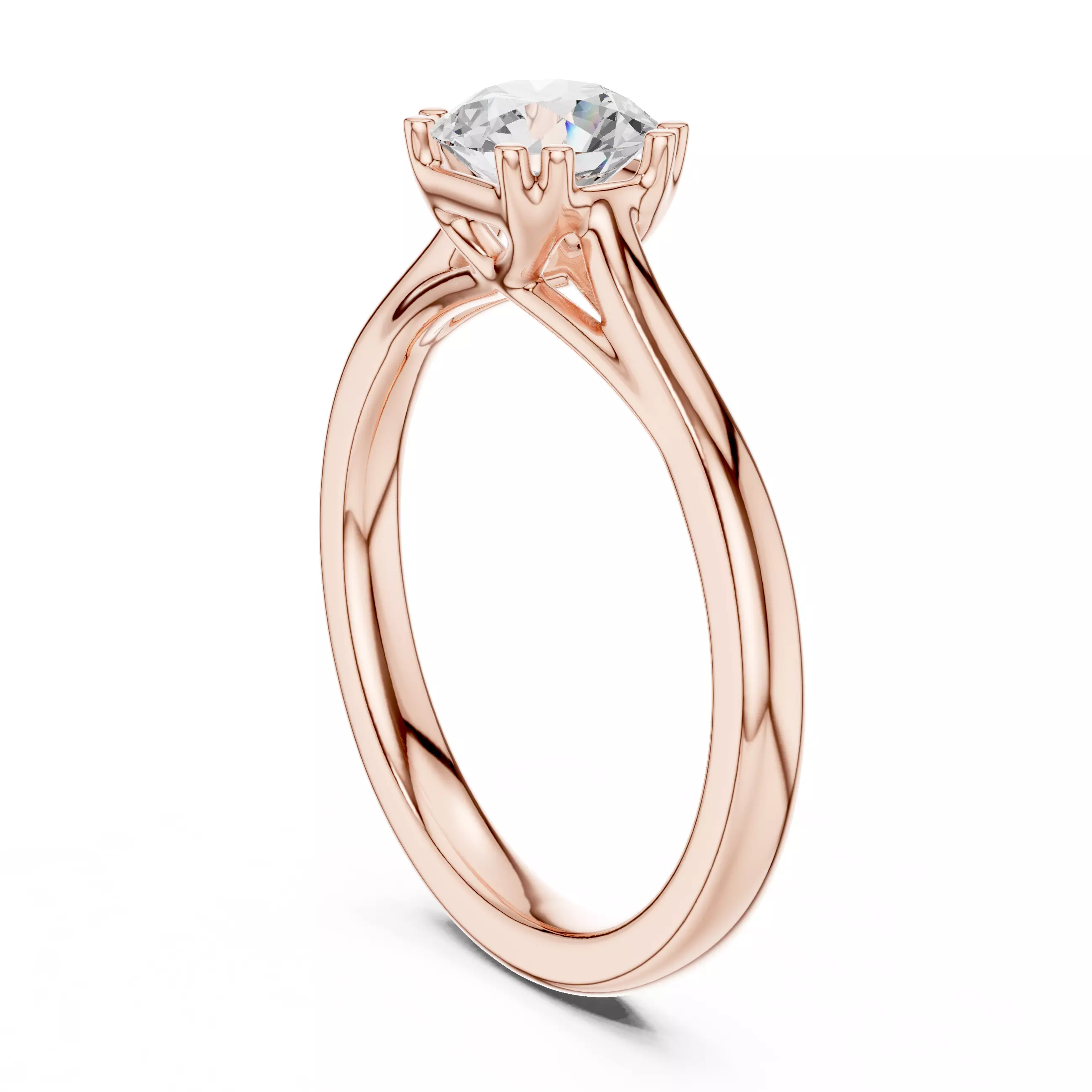 Solitaire Round Cut Double Prong Wedding Ring 3DM STL Video 3D print model_3