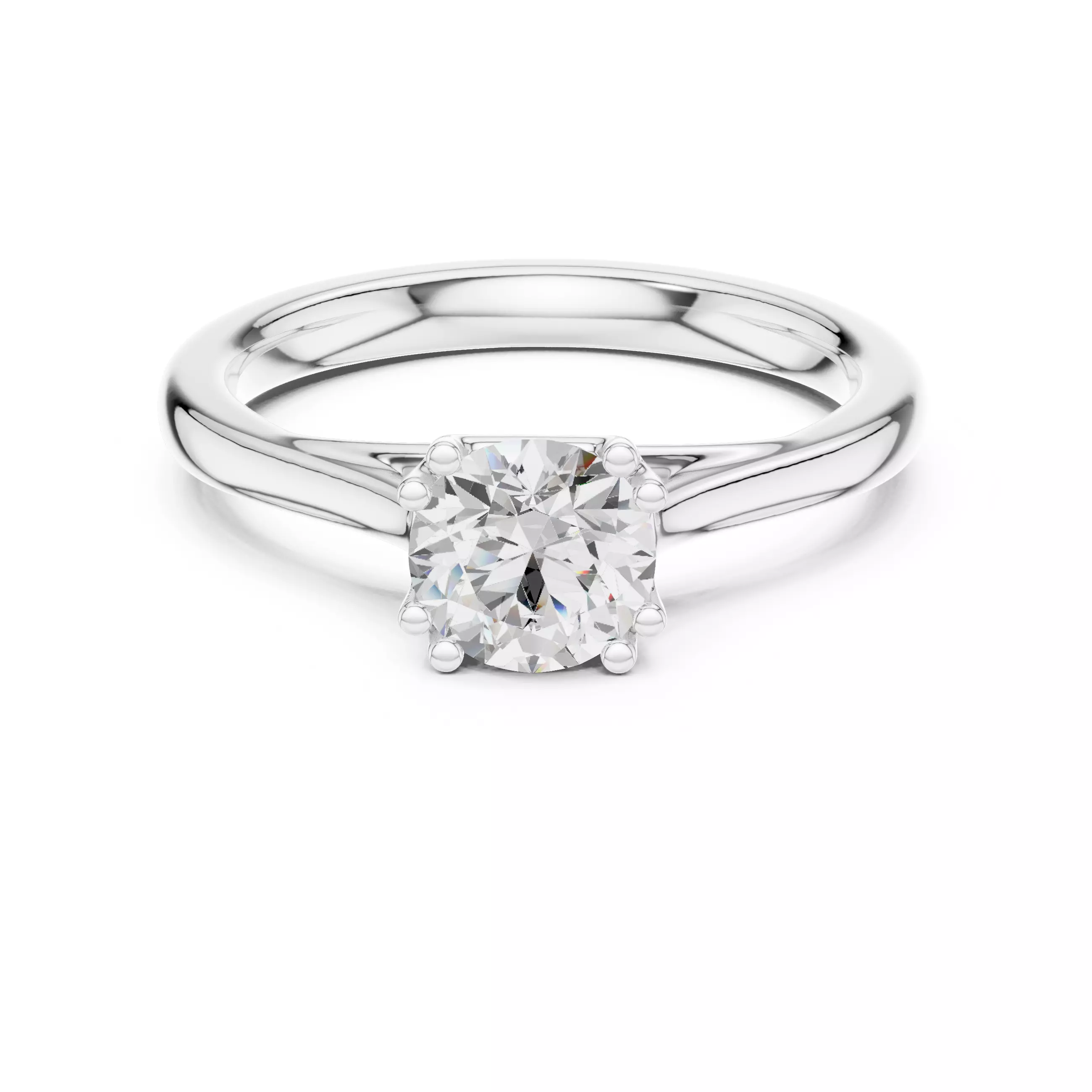 Solitaire Round Cut Double Prong Wedding Ring 3DM STL Video 3D print model_2