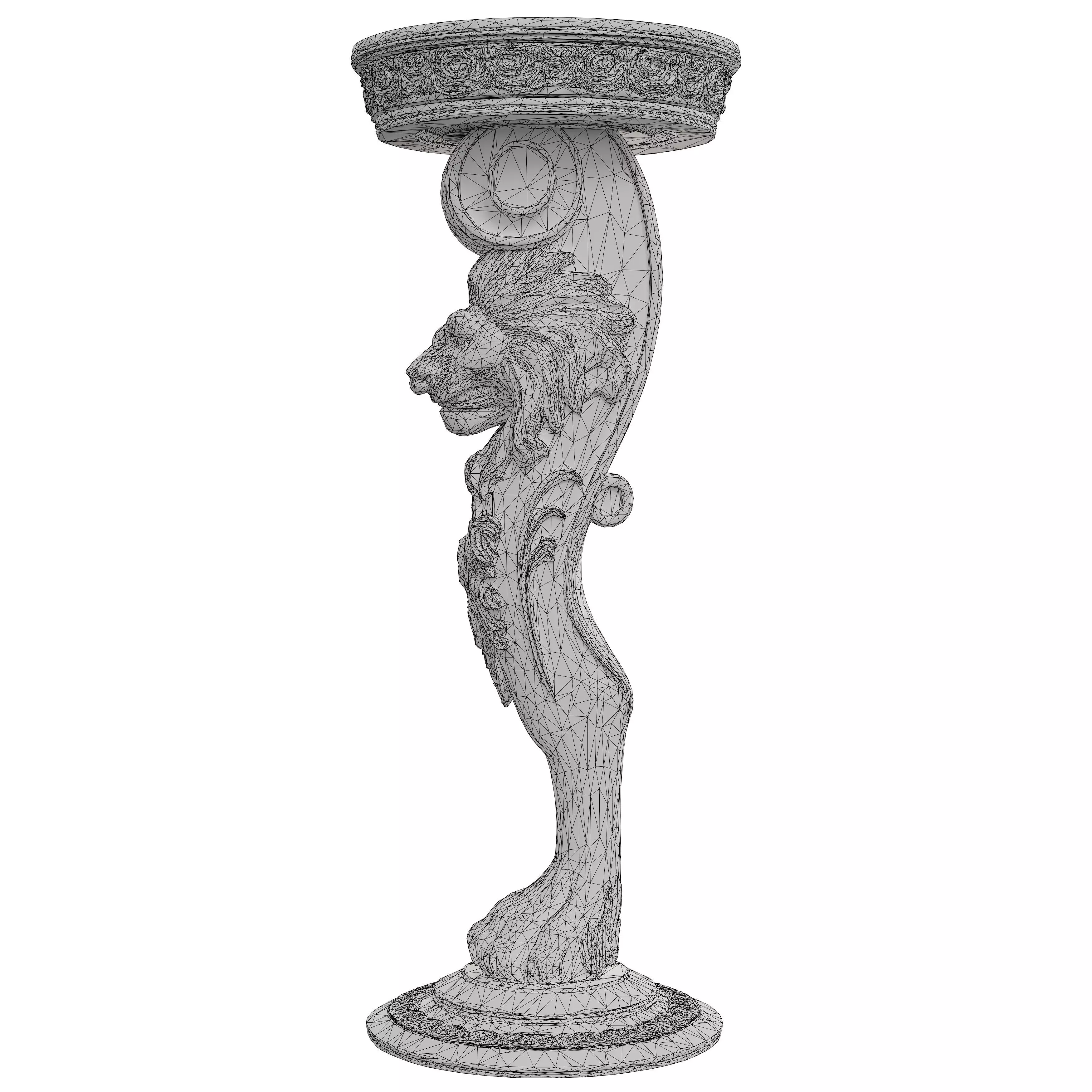 Antique Lion Table Leg - Ornate Classical Decor 3D Model 3D model_4