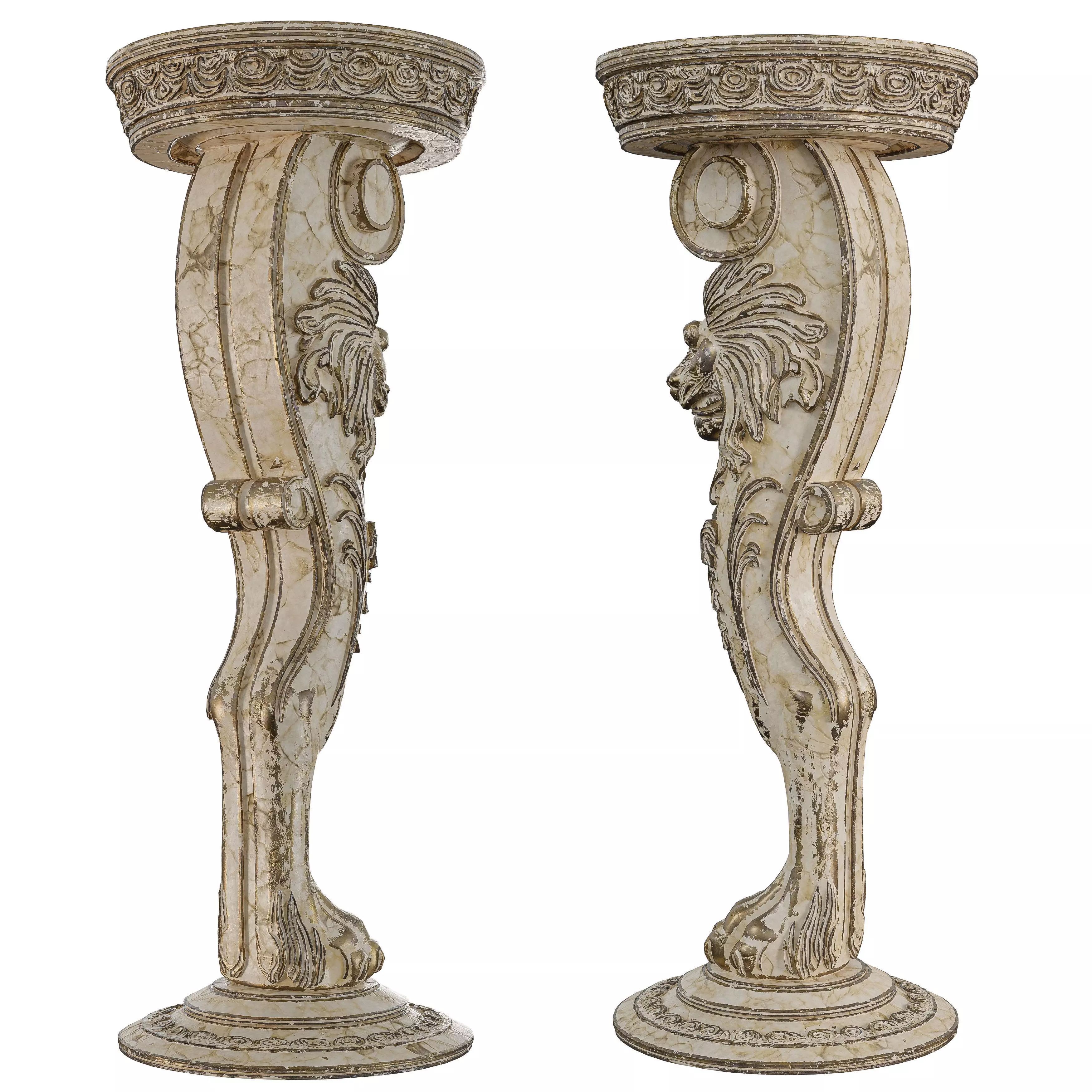 Antique Lion Table Leg - Ornate Classical Decor 3D Model 3D model_3