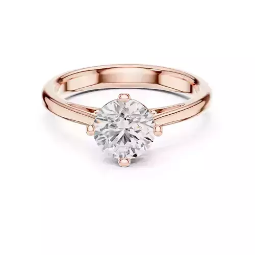 Solitaire 1CT Round Cut Compass Prong Taper Shank Ring Video