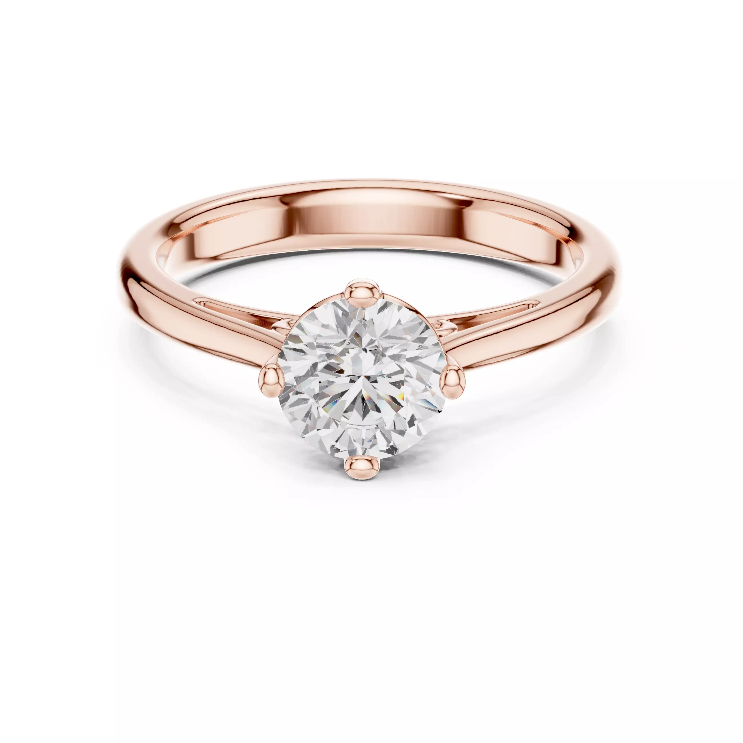 Solitaire 6mm Round Cut Diamond Wedding Ring 3DM STL Video 3D print model