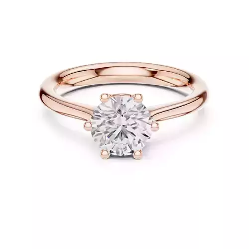 Solitaire Round Cut Six Prong Engagement Ring 3DM STL Video
