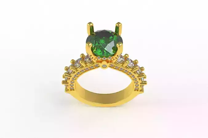 00016 Round Diamond Vintage Solitaire Ring