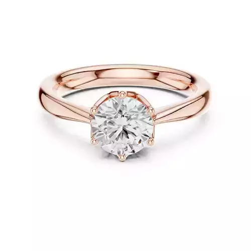 Solitaire Round Cut Six Tulip Prong Wedding Ring 3DM STL Video