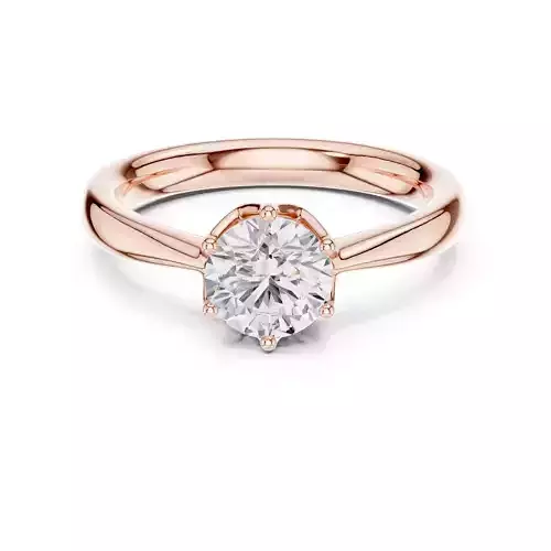 Solitaire Round Cut Diamond Tulip Prong Wedding Ring File Video