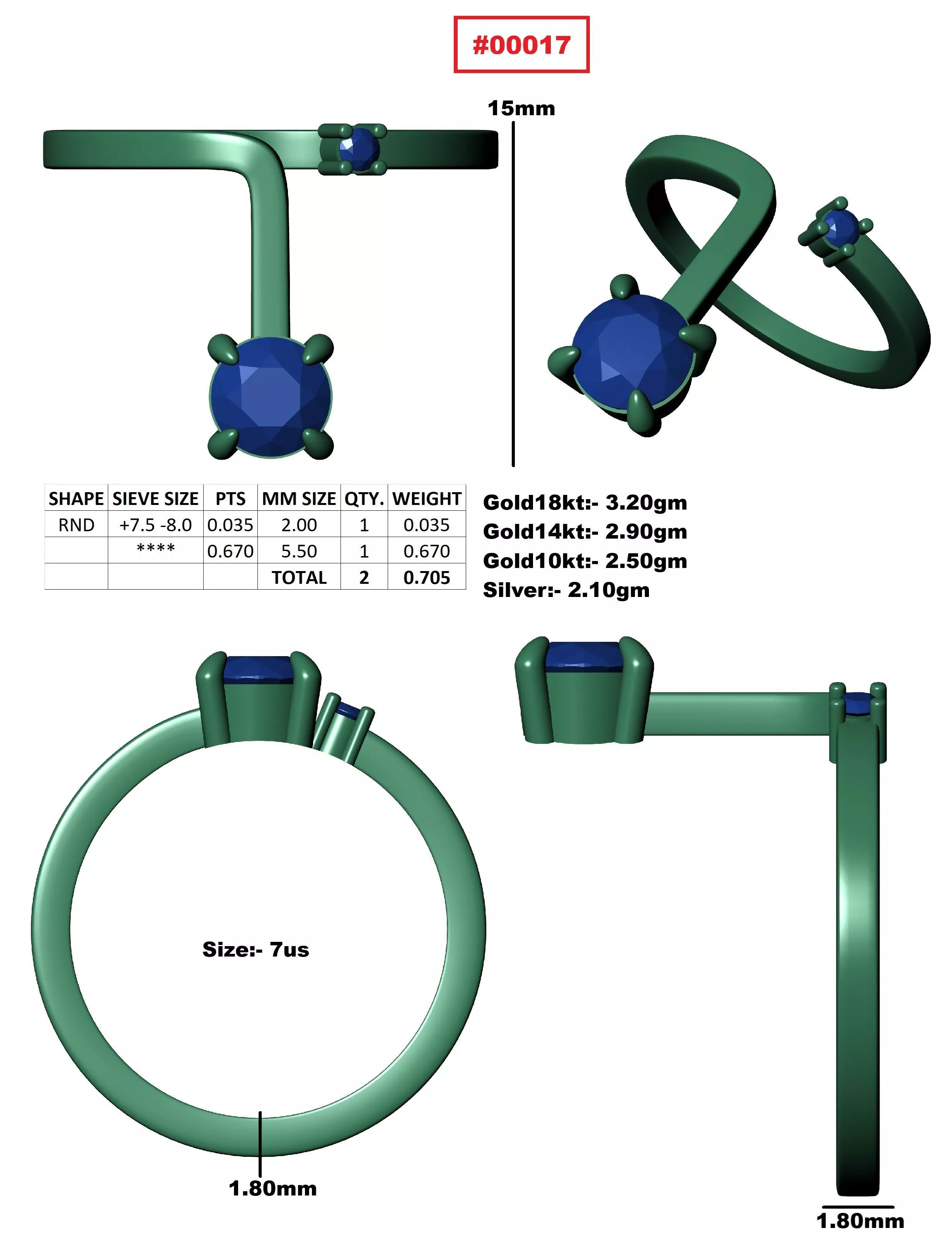 00017 Simple Adjustable Ring 3D print model_3