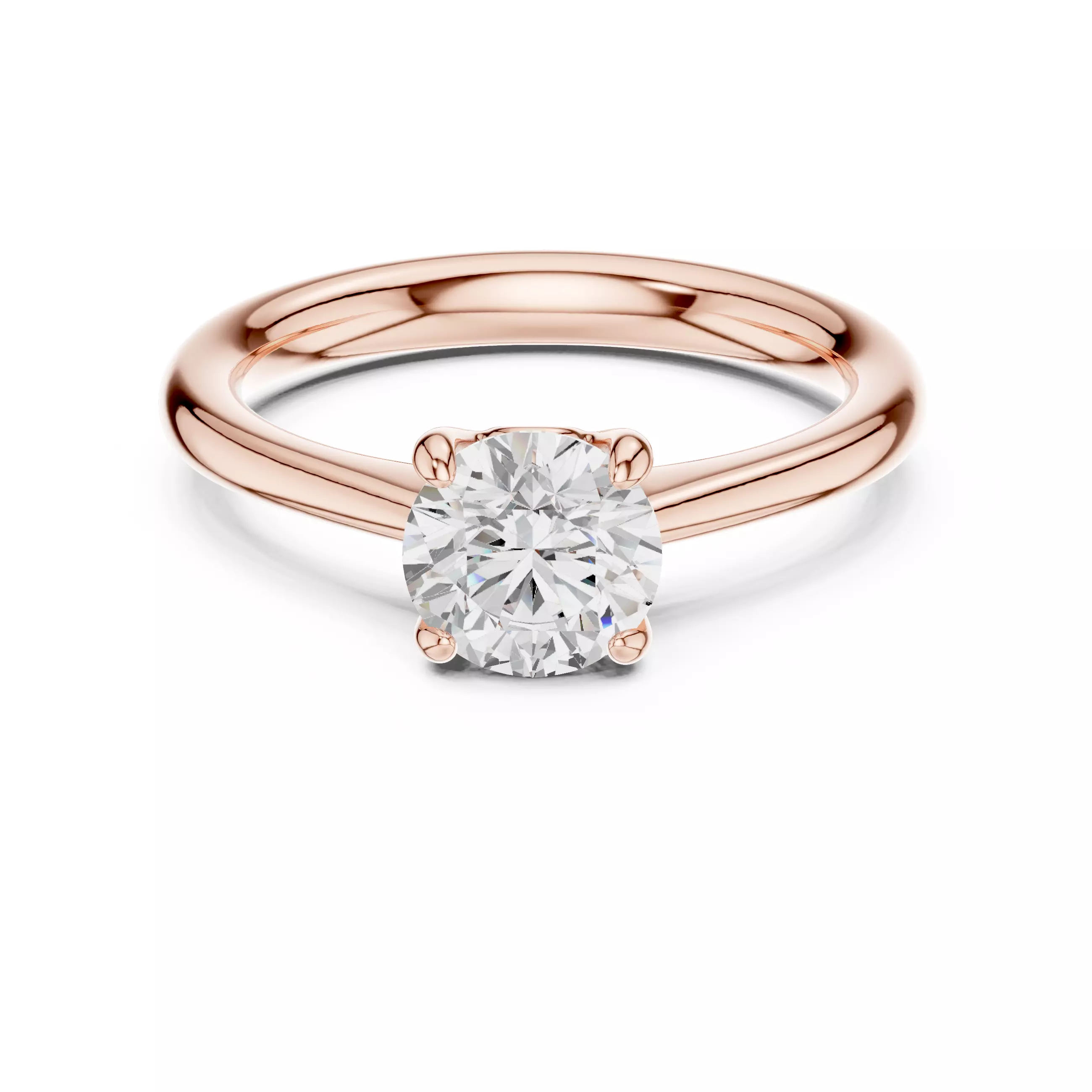 Solitaire 1CT Round Diamond Taper Shank Wedding Ring File Video 3D print model