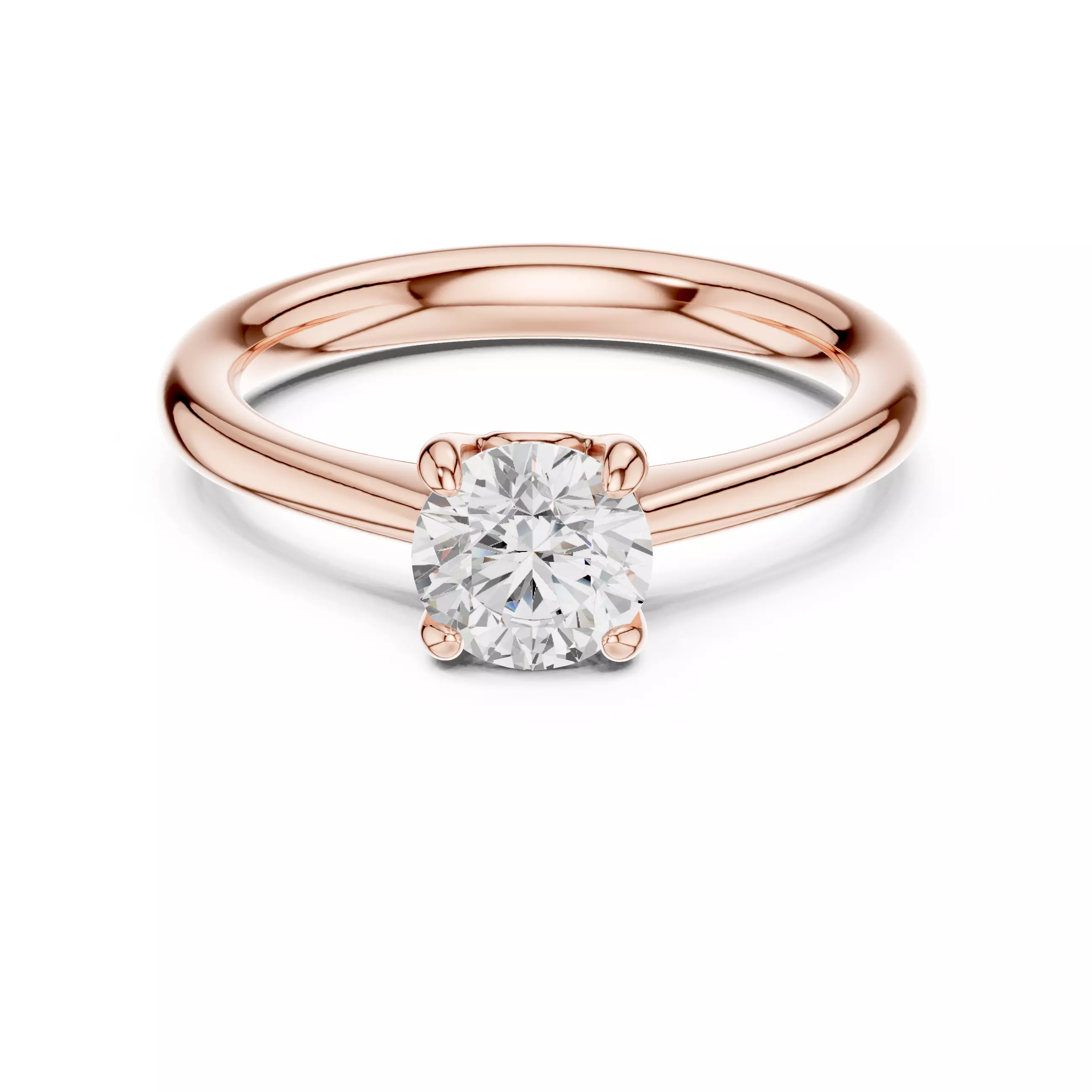 Solitaire 6mm Round Cut Diamond Wedding Ring 3DM STL Video 3D print model