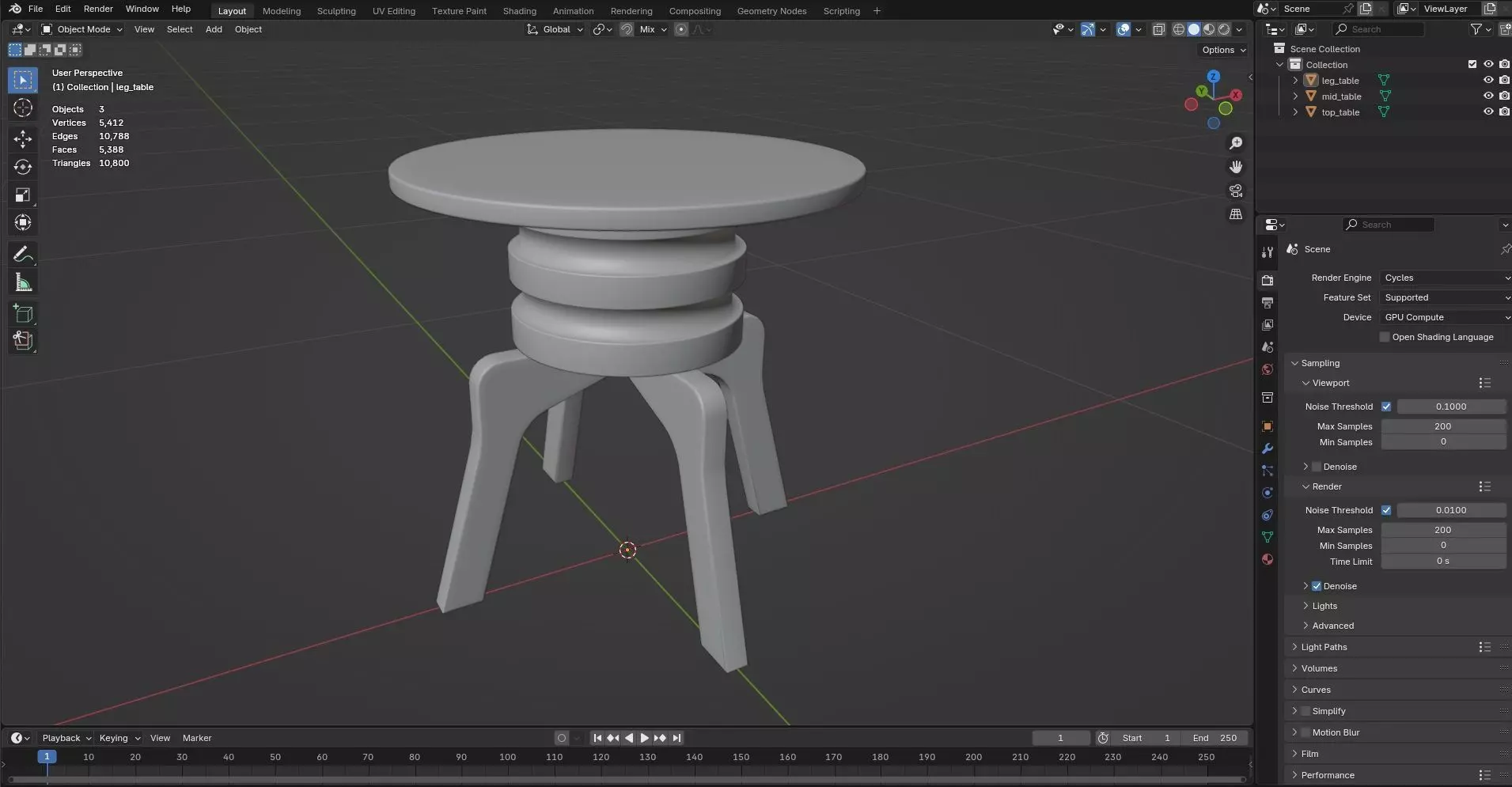 Round Table CG116 3D model_7
