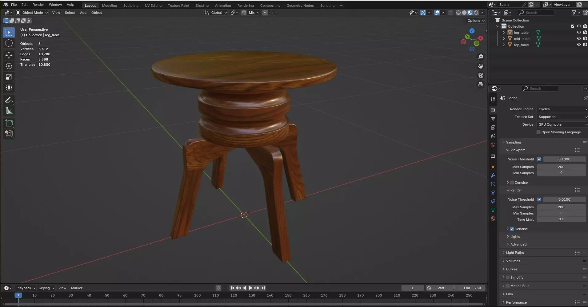 Round Table CG116 3D model_8