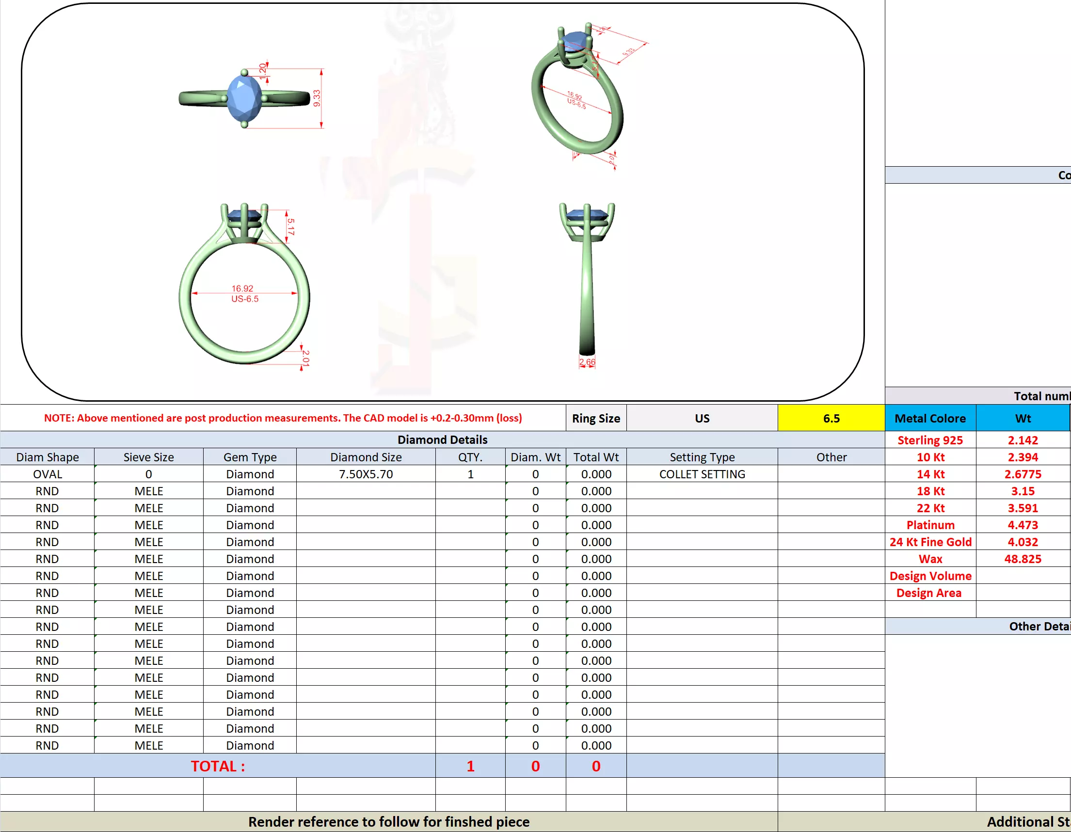 Solitaire Oval Cut Compass Prong Wedding Ring 3DM STL Video 3D print model_13