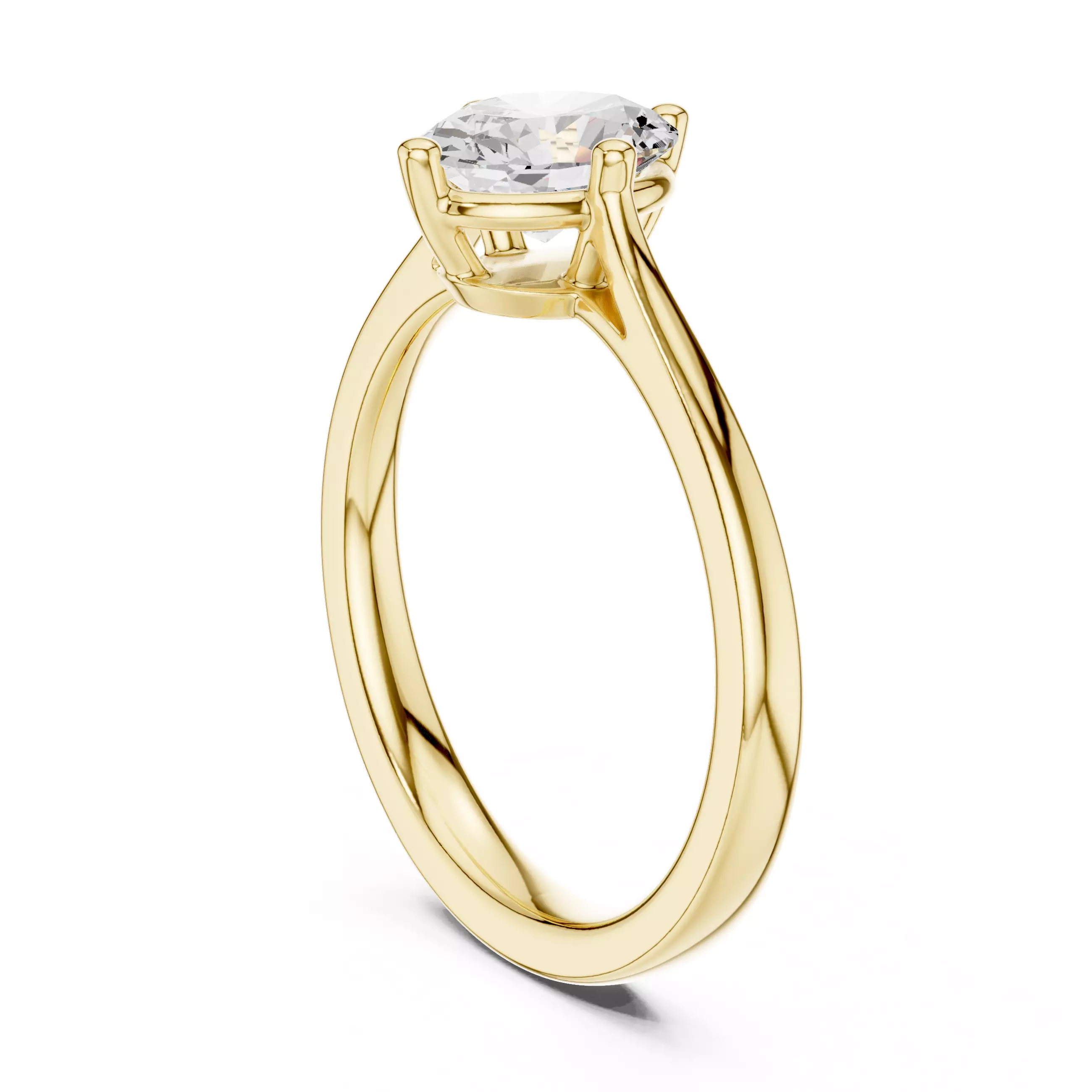 Solitaire Oval Cut Compass Prong Wedding Ring 3DM STL Video 3D print model_6