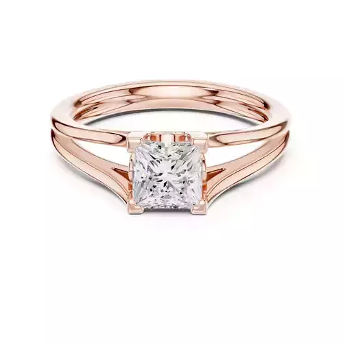 Solitaire Split Shank 5mm Princess Cut Ring 3DM STL Video 3D print model