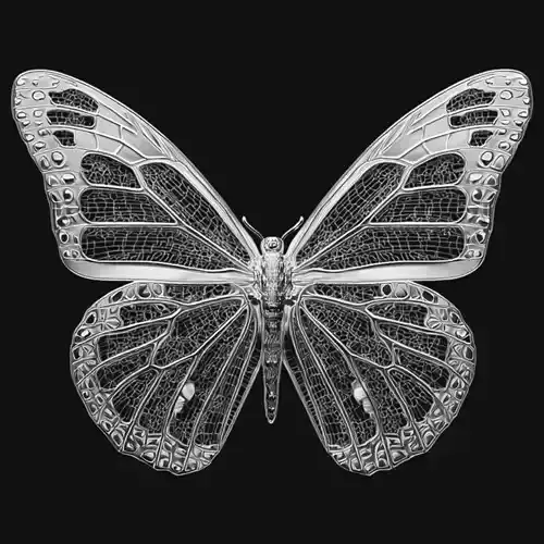 Butterfly Pendant 3D Model - Ornate Jewelry Design
