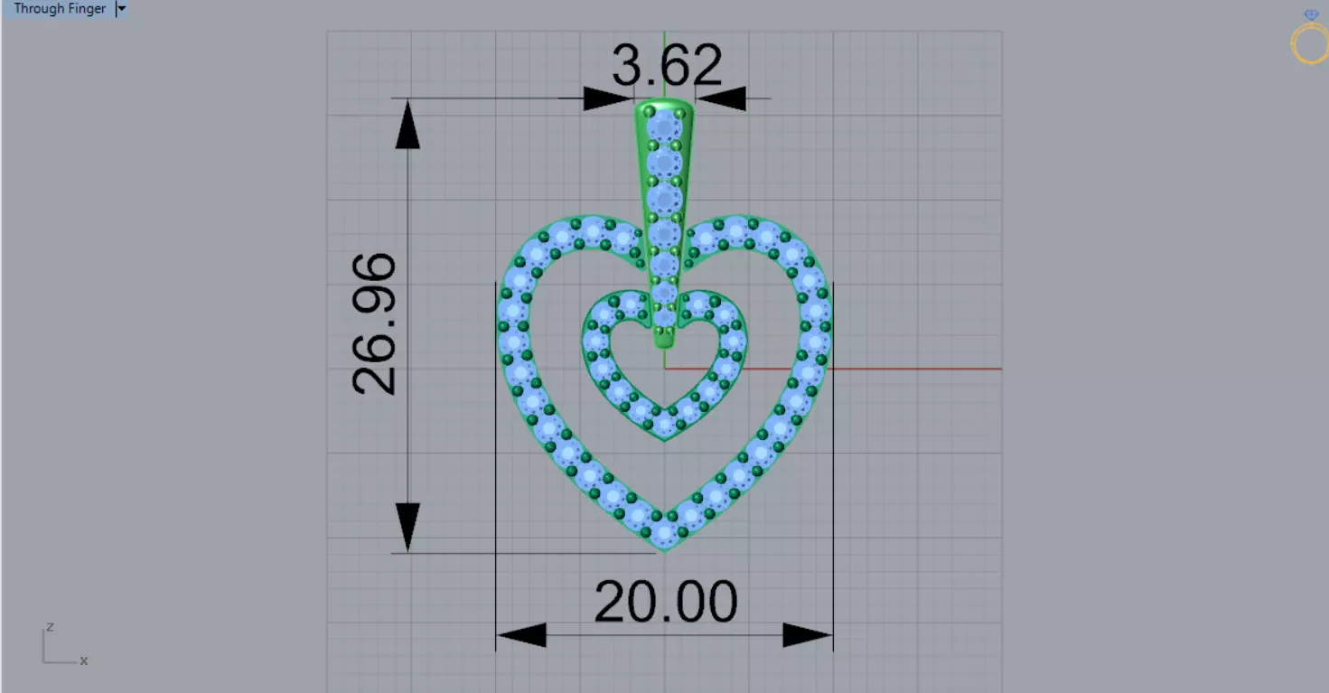 Rose Gold stl 3dm Pendant Sparkling Diamonds Heart Design jp0310 3D print model_13