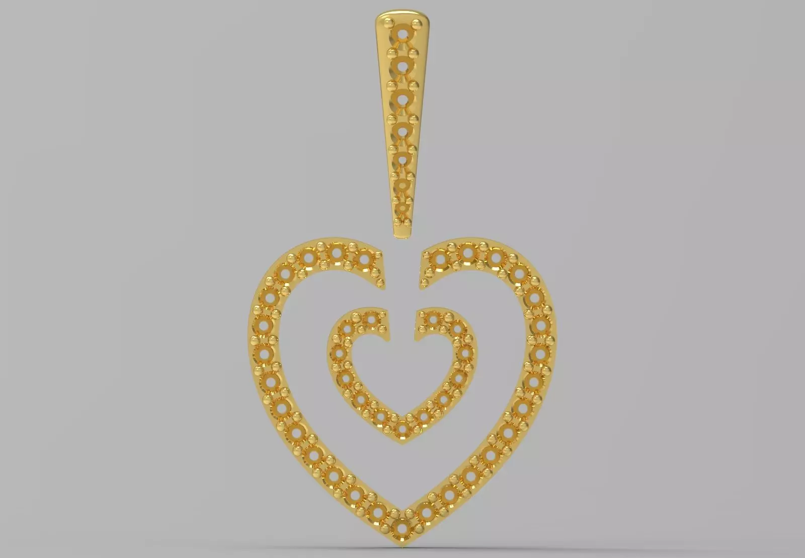 Rose Gold stl 3dm Pendant Sparkling Diamonds Heart Design jp0310 3D print model_19