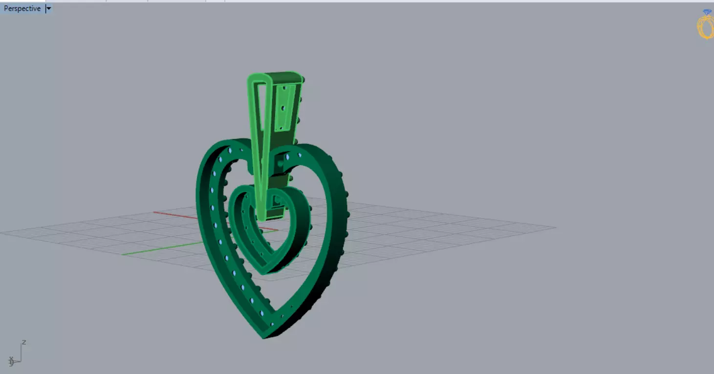 Rose Gold stl 3dm Pendant Sparkling Diamonds Heart Design jp0310 3D print model_10