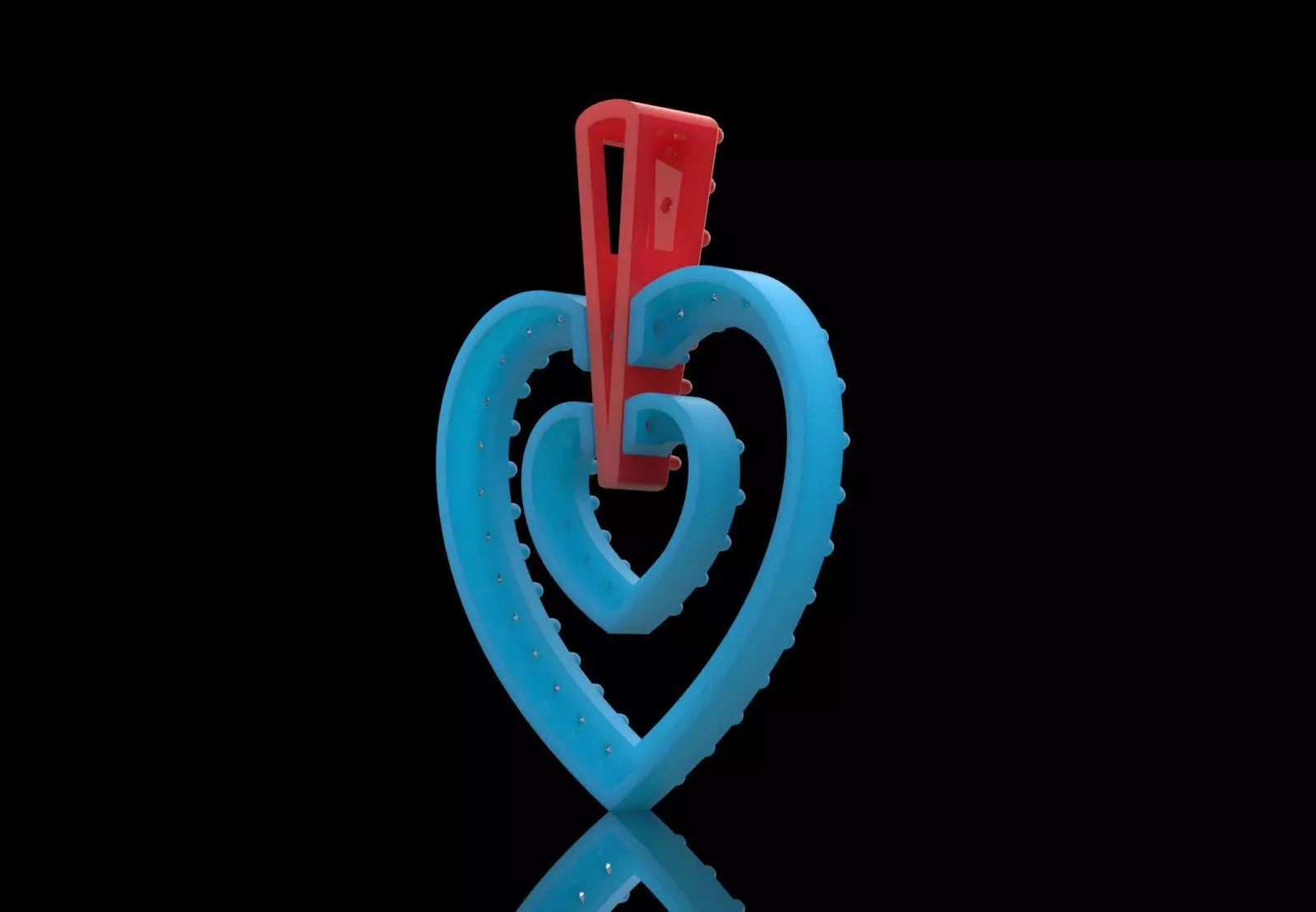 Rose Gold stl 3dm Pendant Sparkling Diamonds Heart Design jp0310 3D print model_29