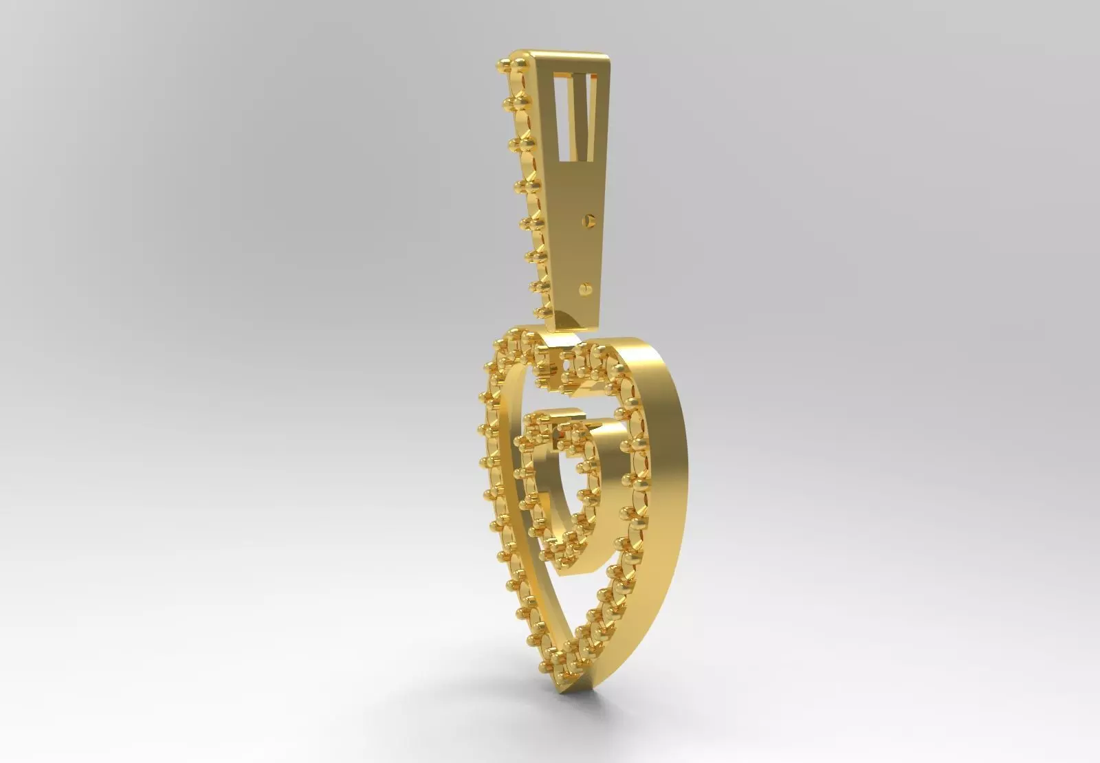 Rose Gold stl 3dm Pendant Sparkling Diamonds Heart Design jp0310 3D print model_18