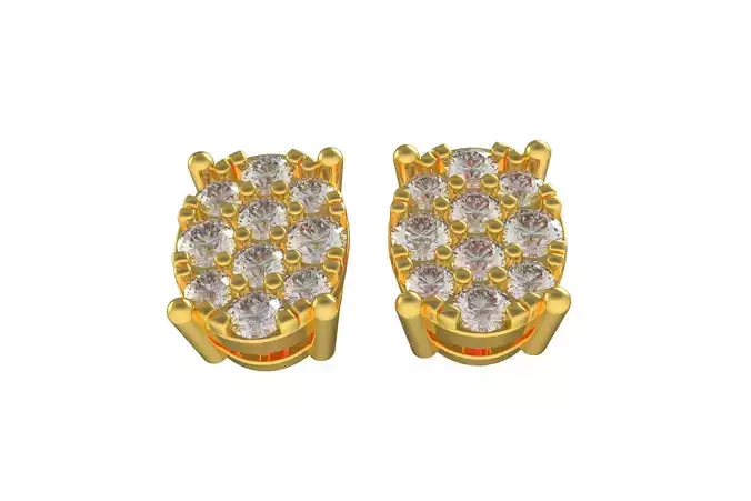 00019 Oval Shape Stud Earring