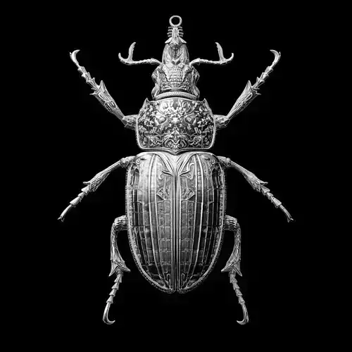  Golden Beetle Pendant Sculpture