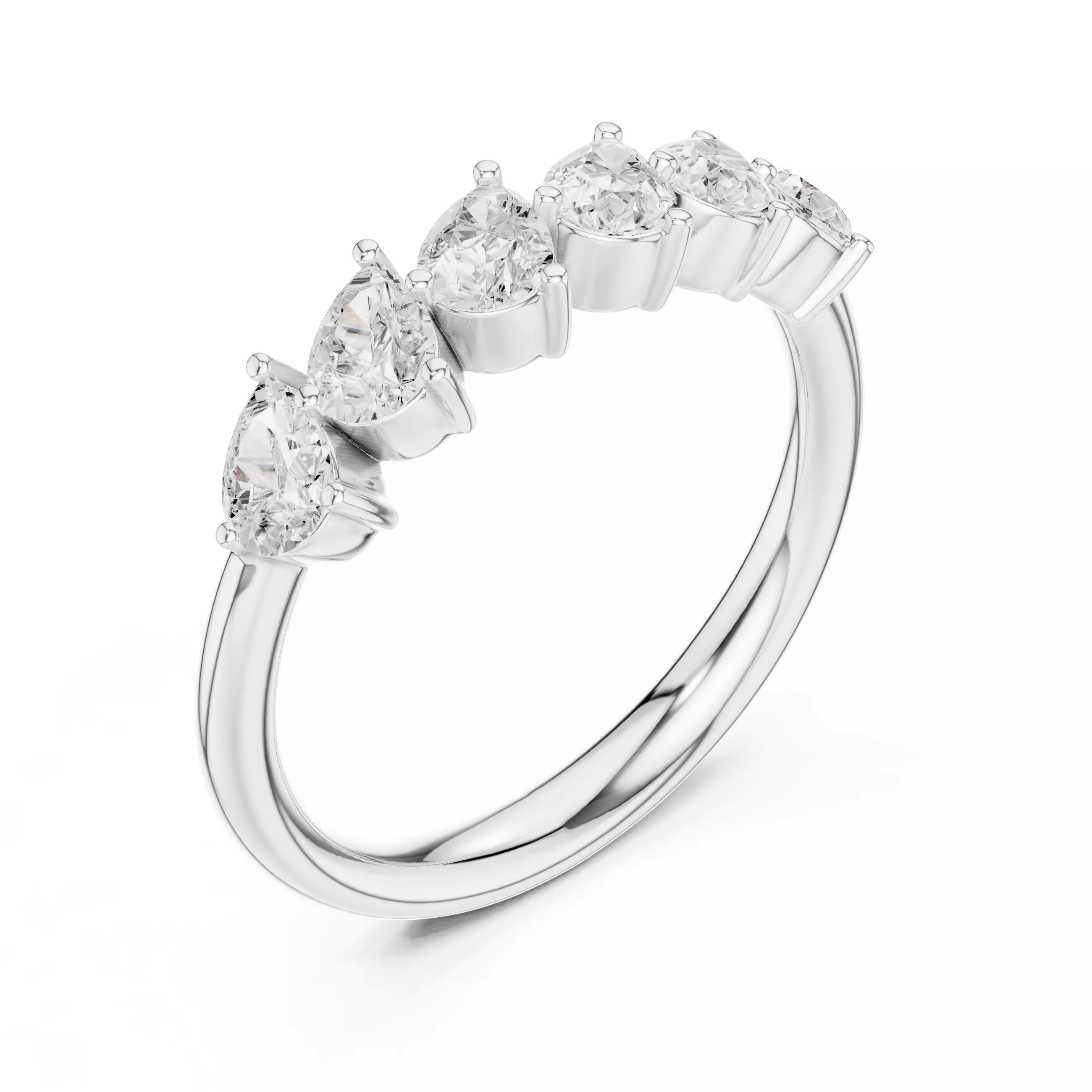 Cross Set Pear Cut Diamond Stacking Wedding Band 3DM STL Video 3D print model_10