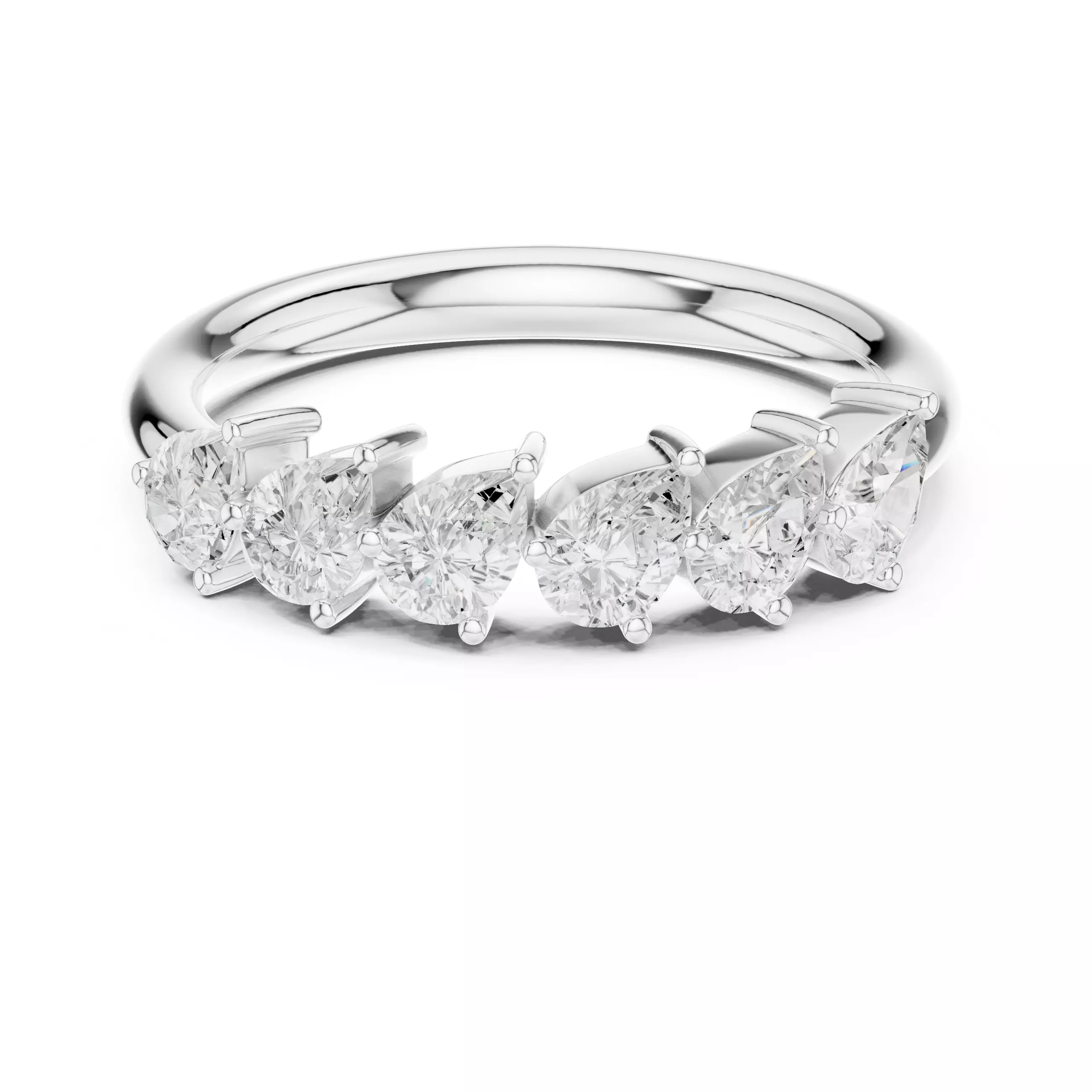 Cross Set Pear Cut Diamond Stacking Wedding Band 3DM STL Video 3D print model_2