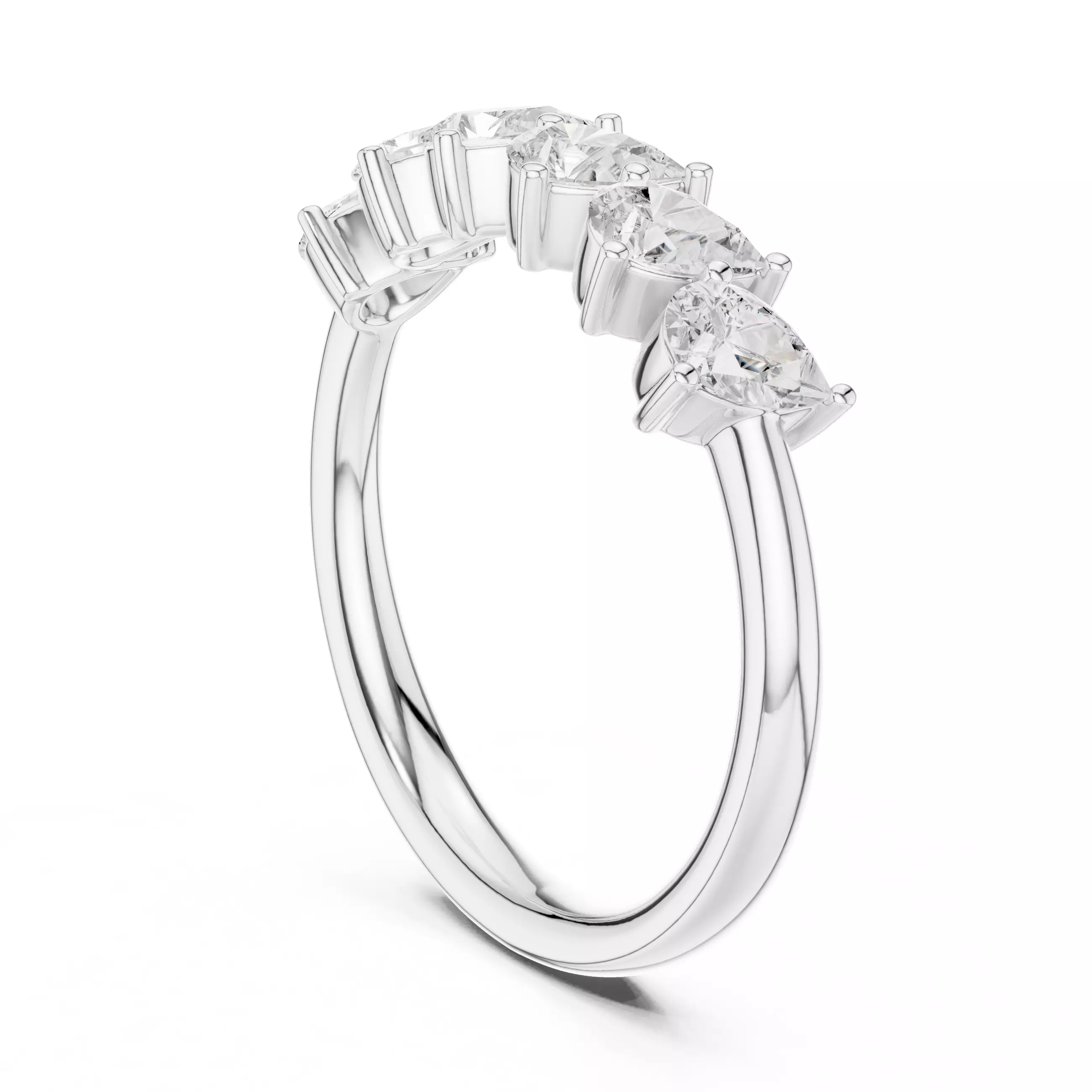 Cross Set Pear Cut Diamond Stacking Wedding Band 3DM STL Video 3D print model_9