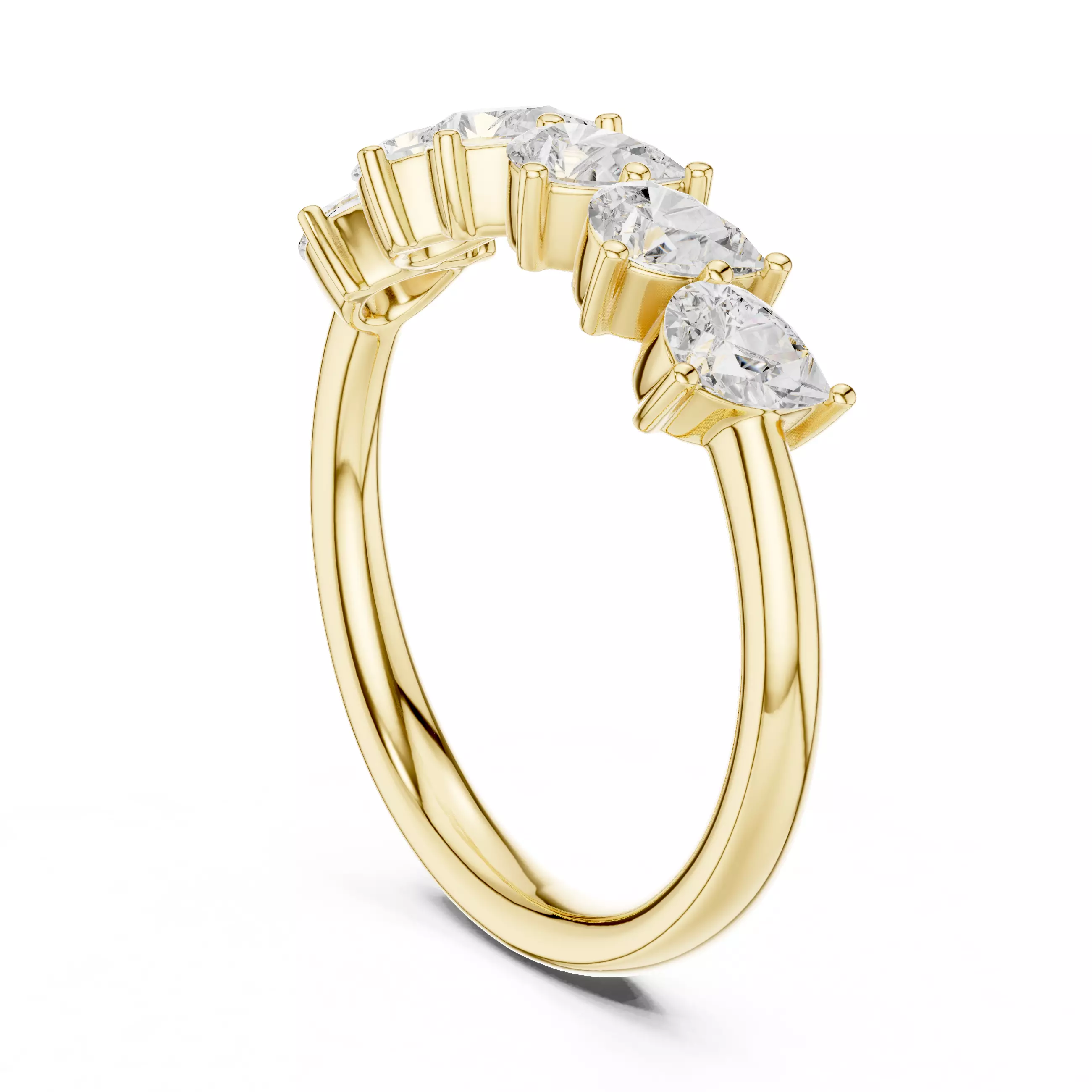 Cross Set Pear Cut Diamond Stacking Wedding Band 3DM STL Video 3D print model_6