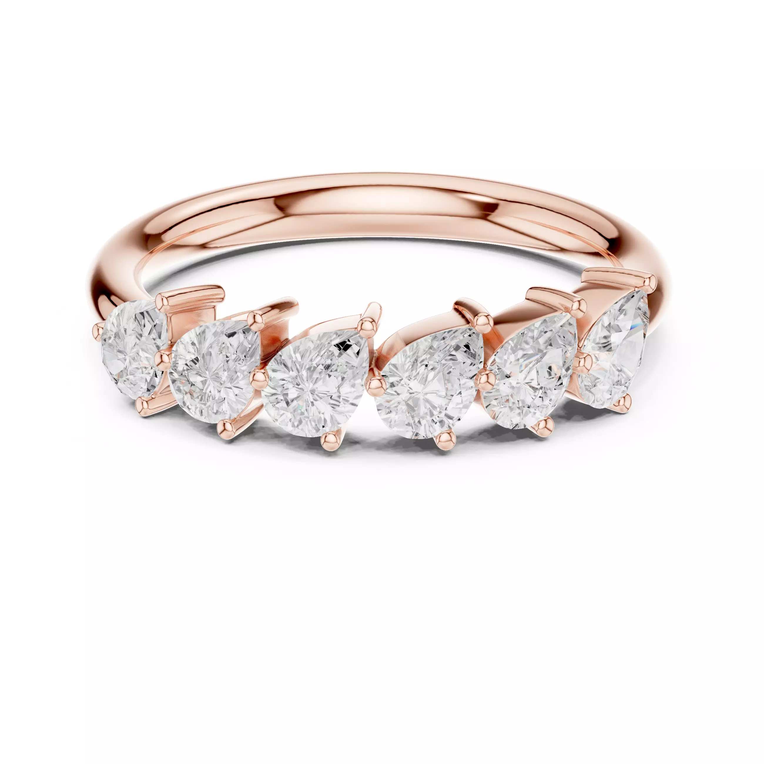 Cross Set Pear Cut Diamond Stacking Wedding Band 3DM STL Video 3D print model_0