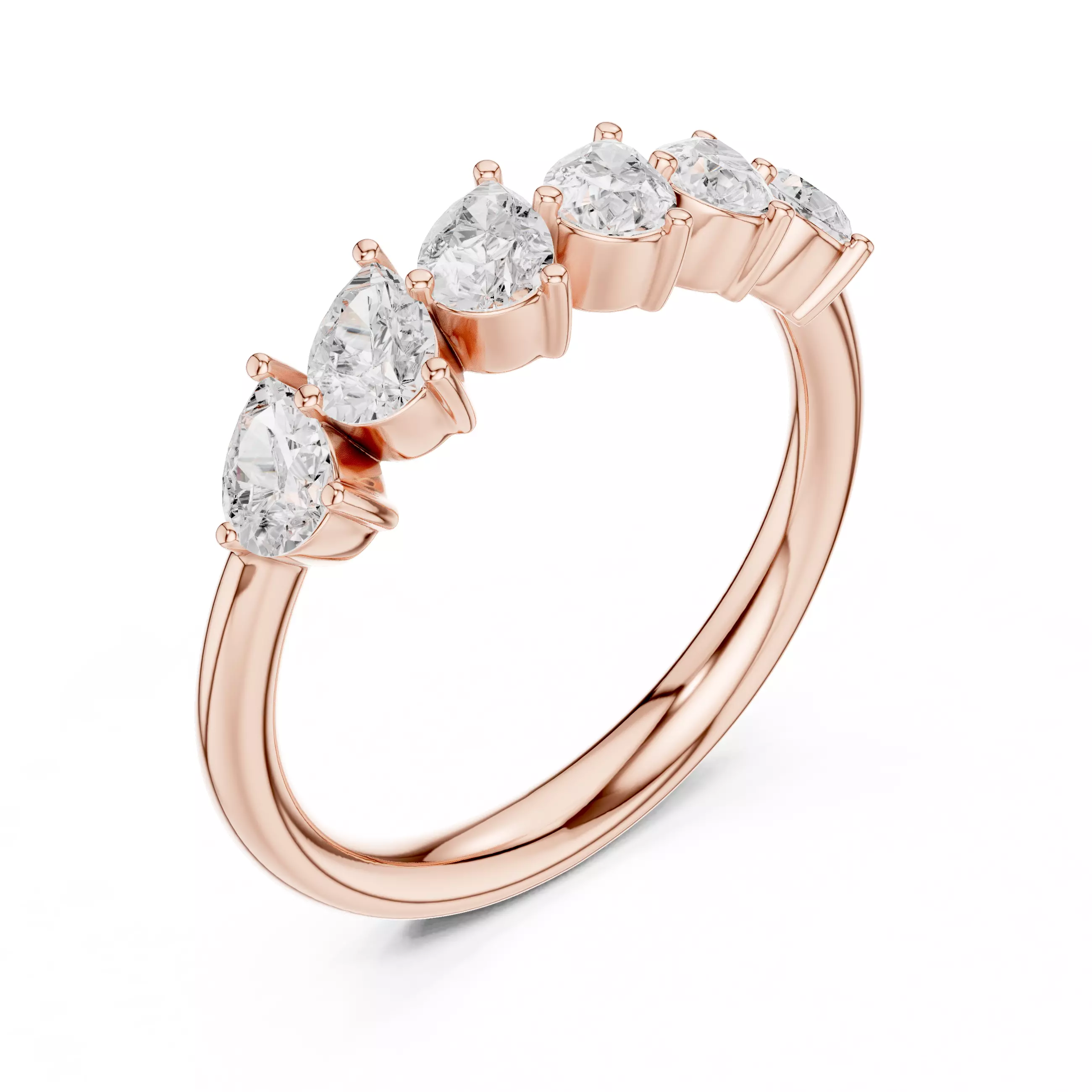 Cross Set Pear Cut Diamond Stacking Wedding Band 3DM STL Video 3D print model_4