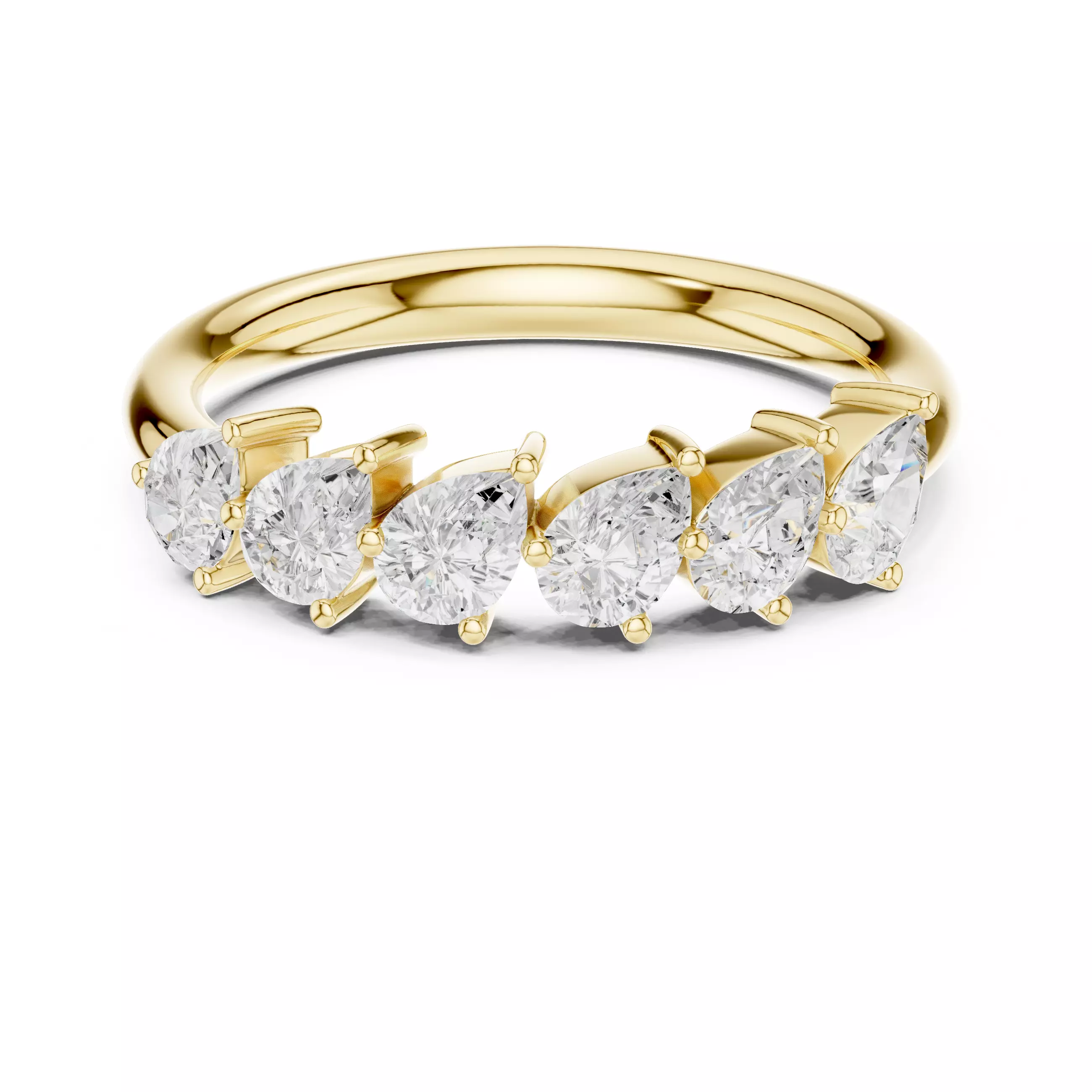 Cross Set Pear Cut Diamond Stacking Wedding Band 3DM STL Video 3D print model_1