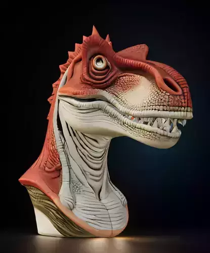 Ceratosaurus Bust 1  3D Model - STL Printable Dinosaur