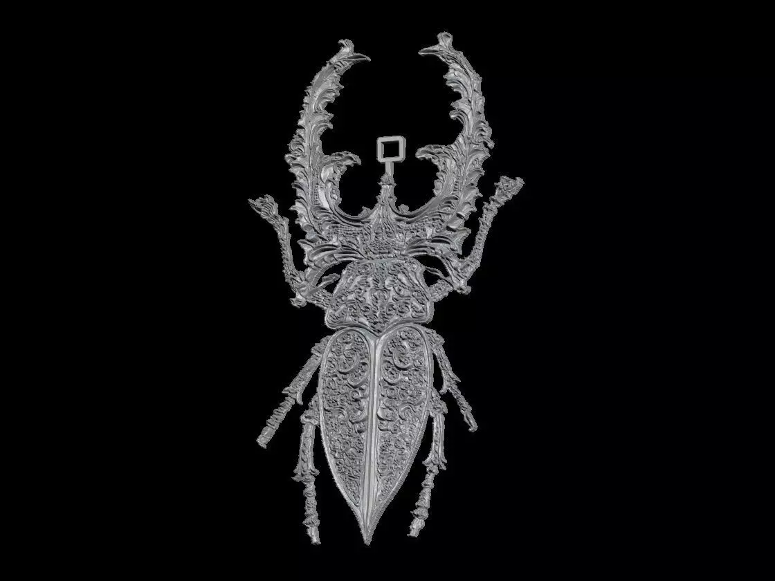 Stag Beetle Pendant Sculpture 3D print model_2